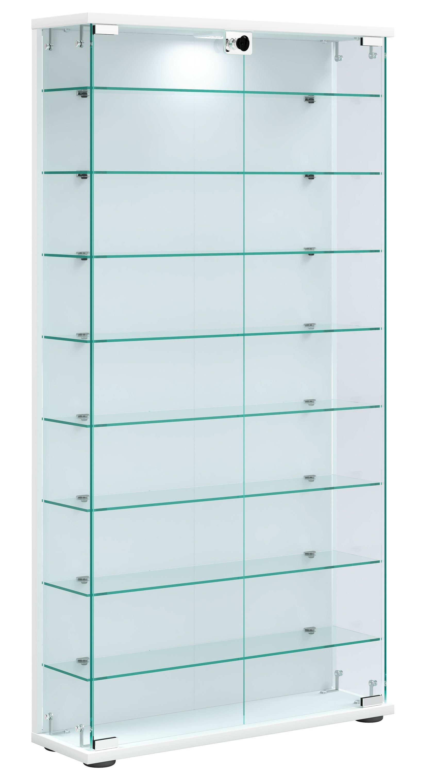 VCM Standvitrine Holz Glas Stand Vitrine Sammelvitrine Stelas L
