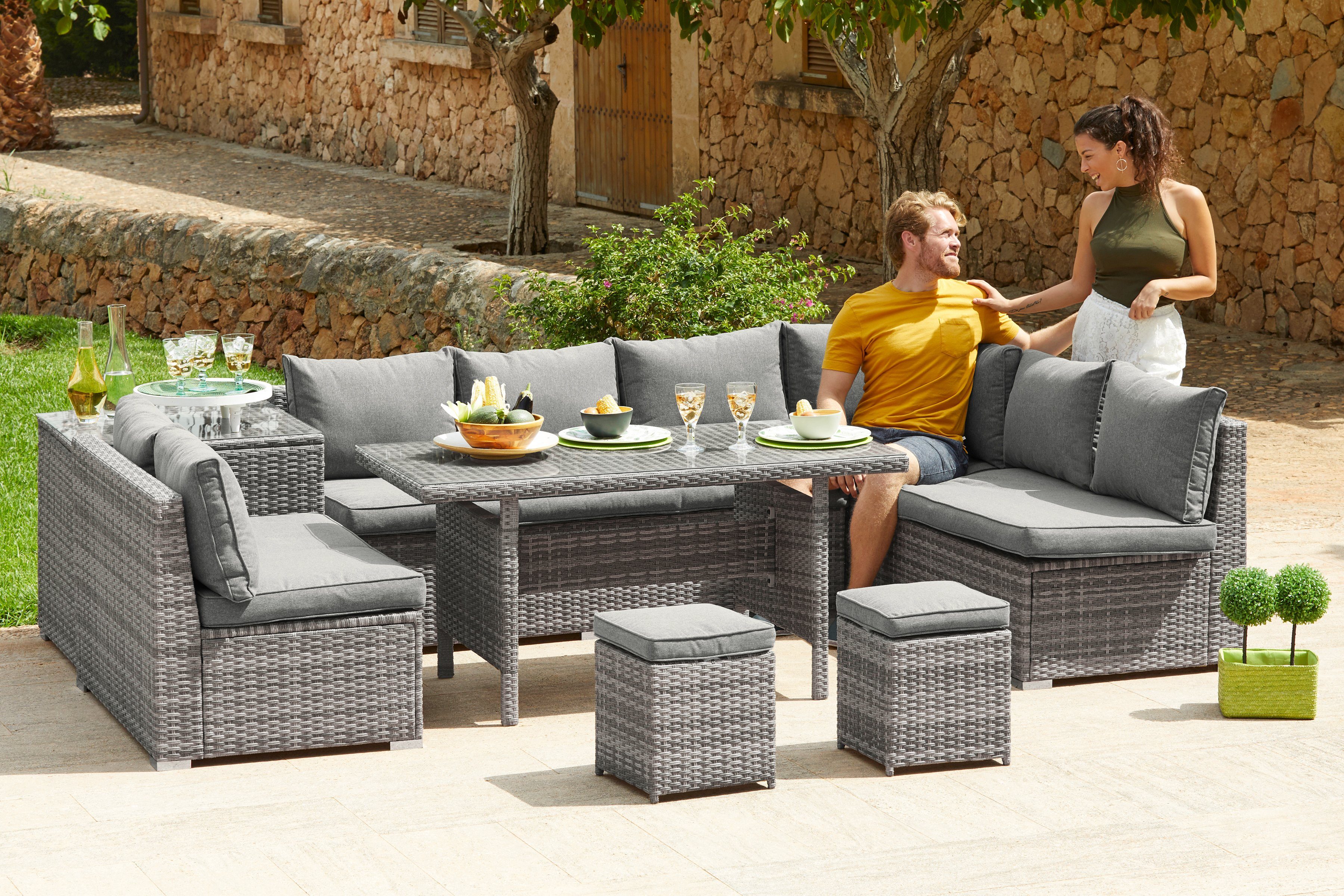 KONIFERA Gartenlounge-Set Kalamos, (Set, 23-tlg., 3er-Sofa, 2x 2er Sofa, Ec günstig online kaufen
