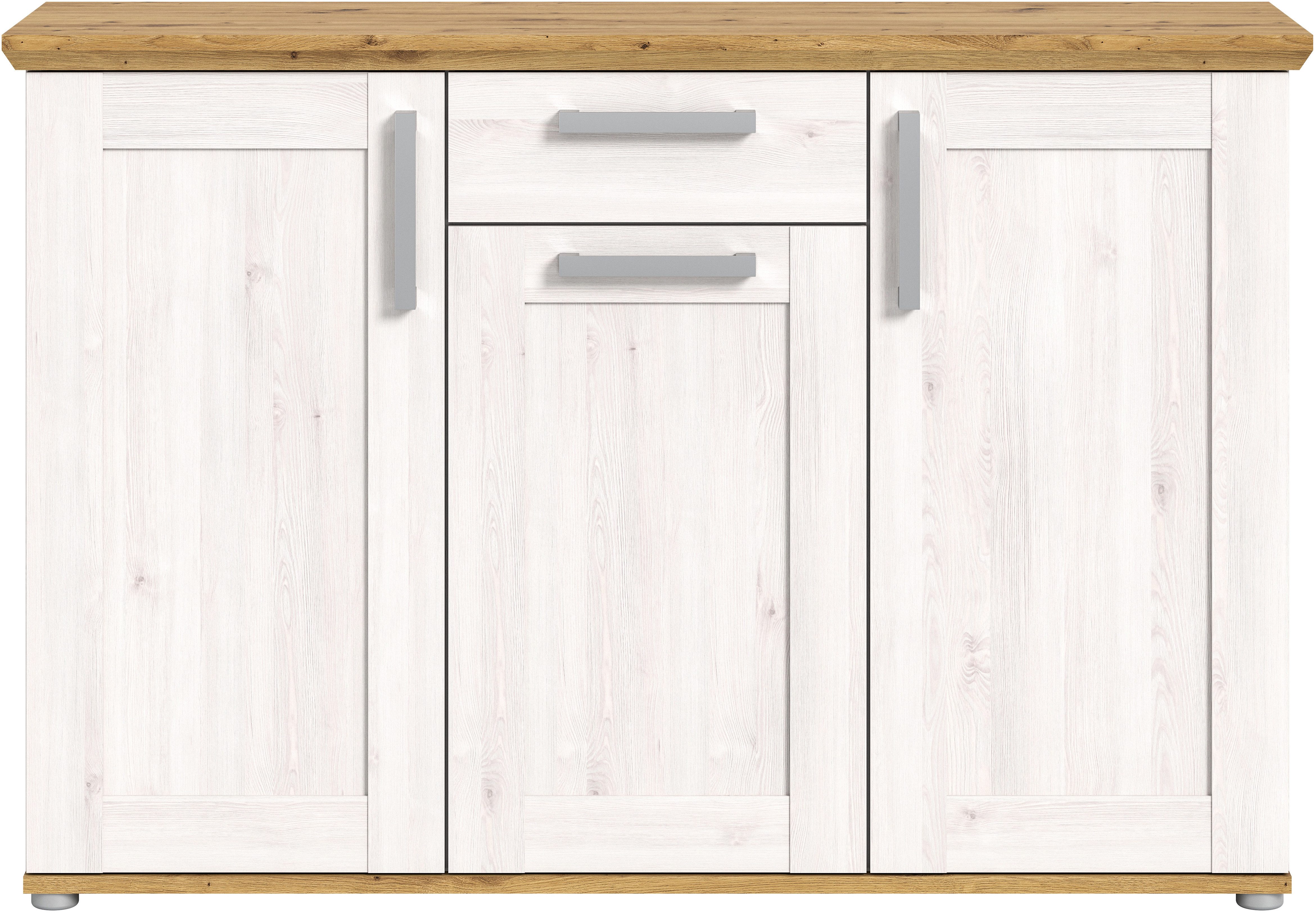 Home affaire Kommode COSENZA, Breite 137 cm, 3 Türen, 1 Schubkasten, in Landhausoptik, Anrichte, Schrank, Sideboard