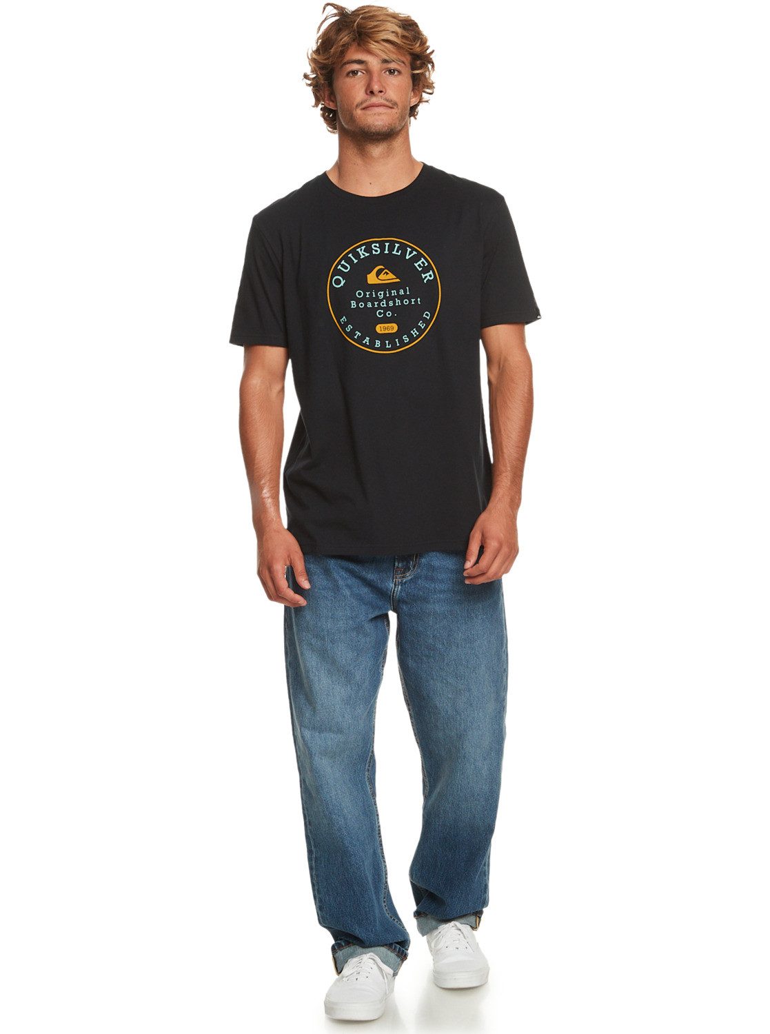 Black Circle T-Shirt Quiksilver Trim