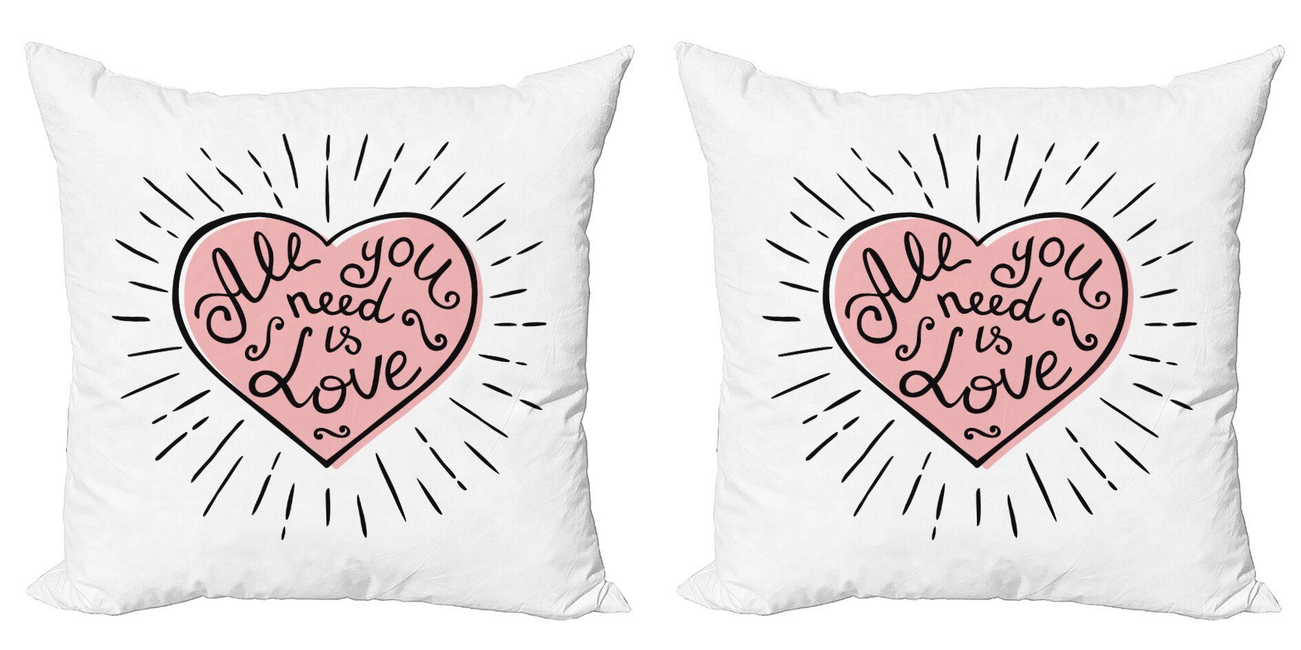 Digitaldruck, du Abakuhaus Herz (2 rosa Kissenbezüge Stück), brauchst Accent Alles was Doppelseitiger ist Modern Liebe