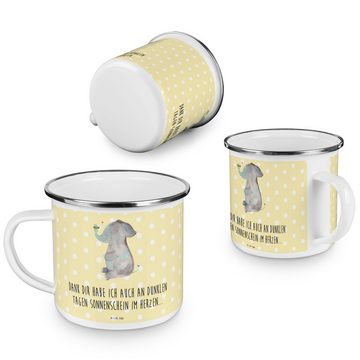 Mr. & Mrs. Panda Becher Elefant Biene - Gelb Pastell - Geschenk, Emaille Trinkbecher, Camping, Emaille, Ästhetisch & langlebig