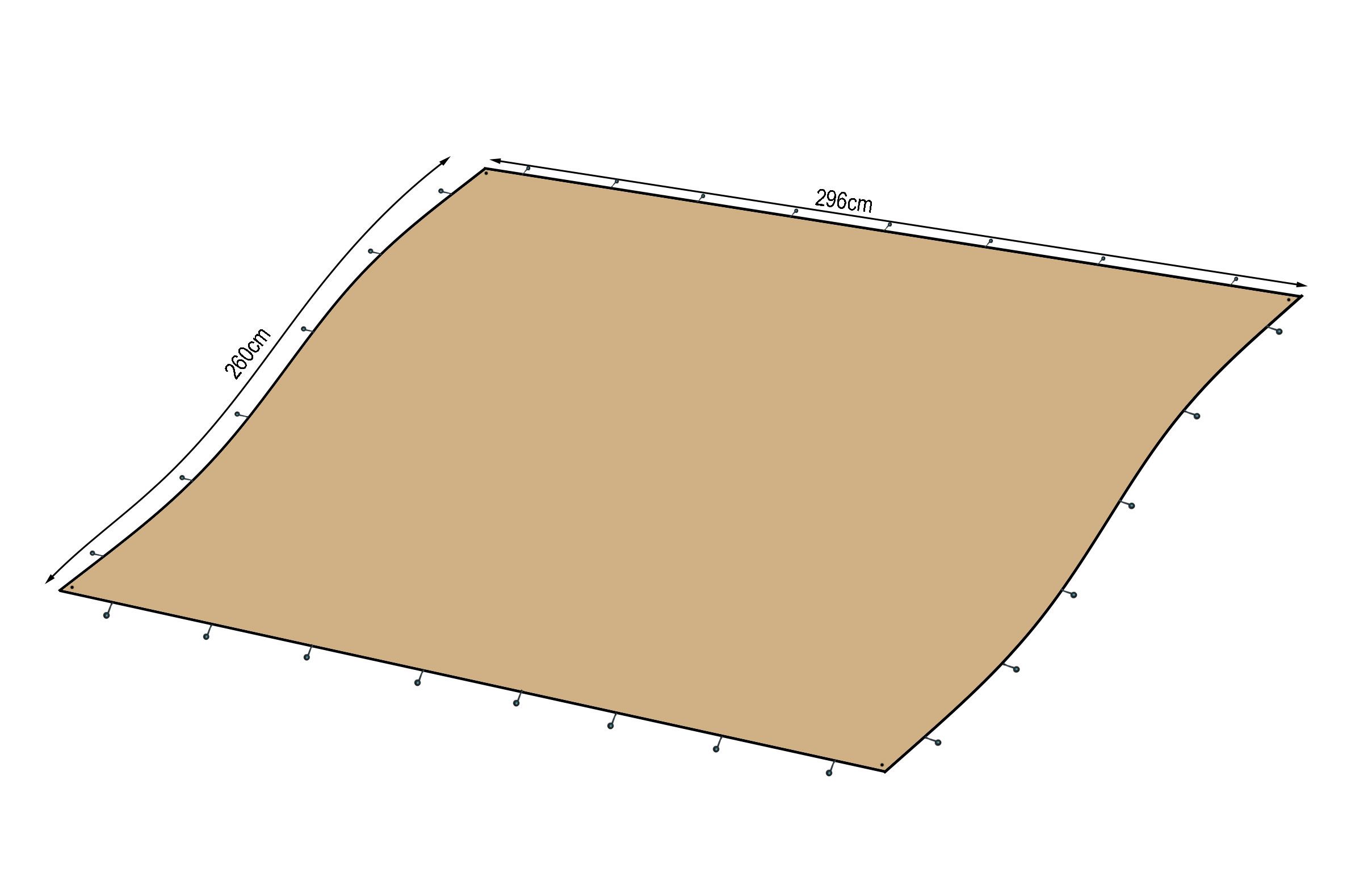 Quick Star Anbaupavillon Ersatzdach 250x300cm Sand, günstig online kaufen