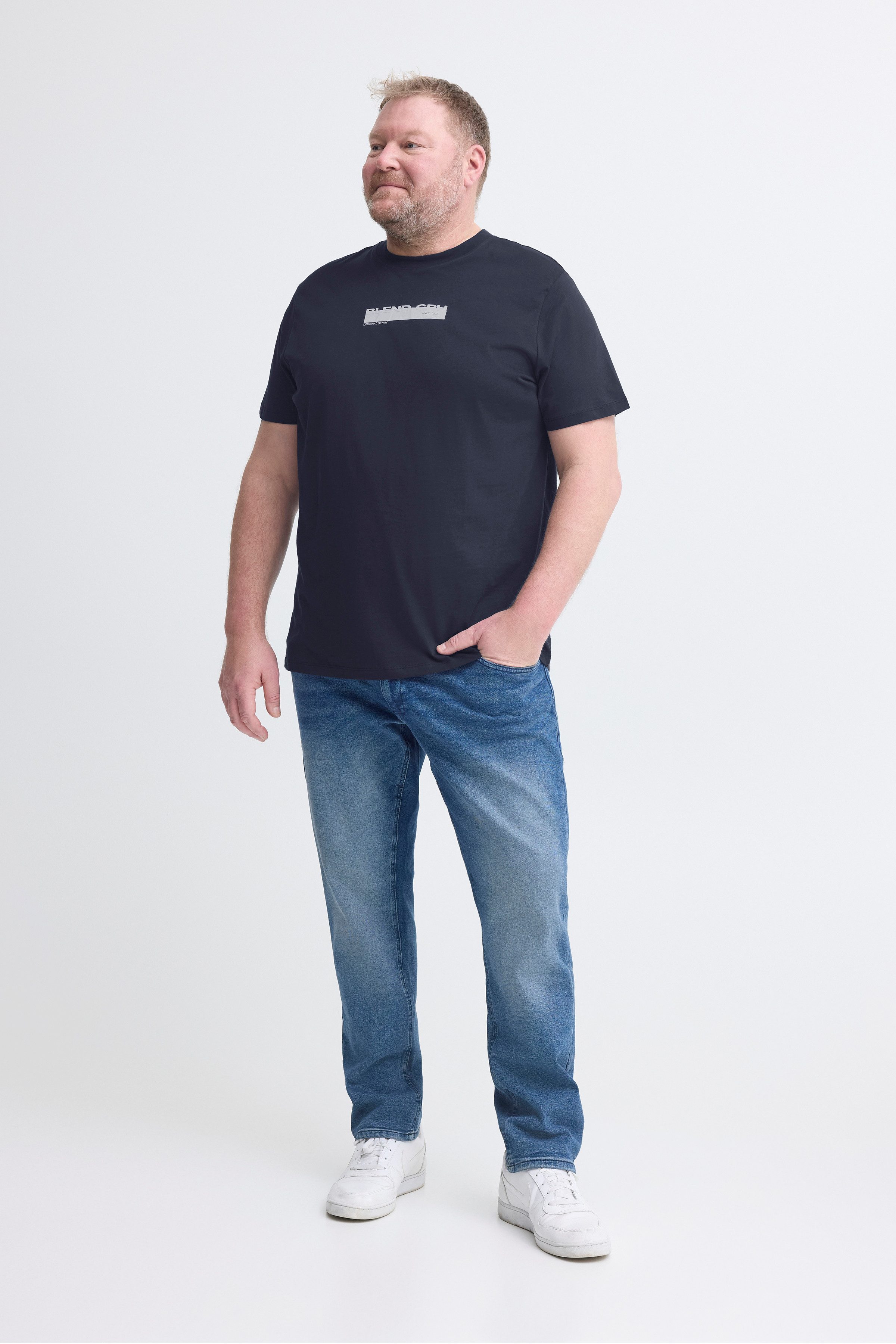 Blend T-Shirt BHKEMUEL BB LOGO S/S TEE in großen Größen
