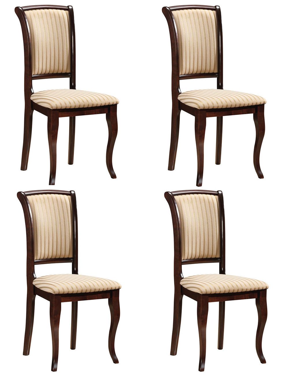 Feldmann-Wohnen Esszimmerstuhl Olivia (4 St), 4er Set Nussbaum dunkel / bei günstig online kaufen