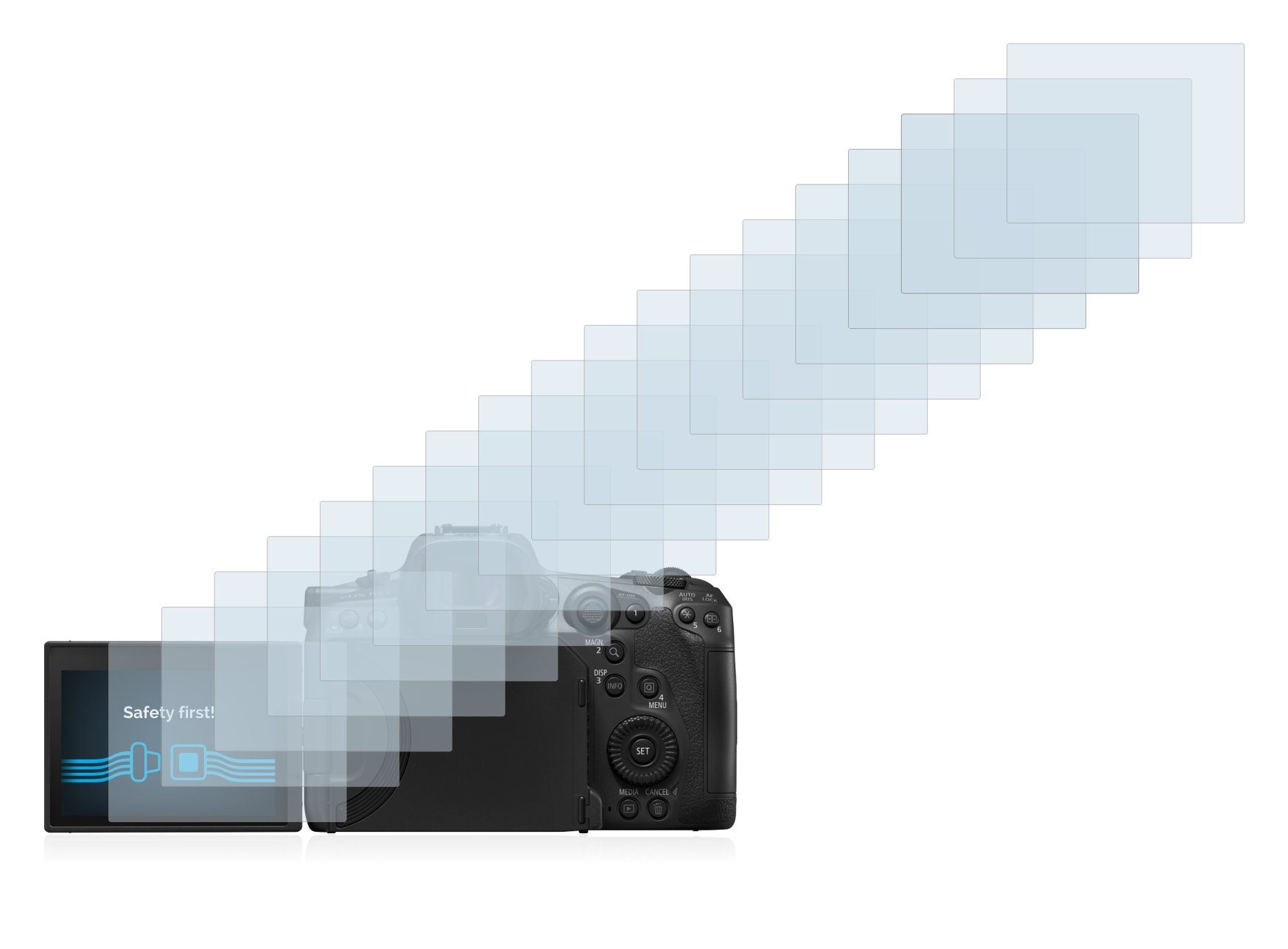 Savvies 6X Schutzfolie kompatibel mit Canon EOS 700D Displayschutz-Folie Ultra-transparent 