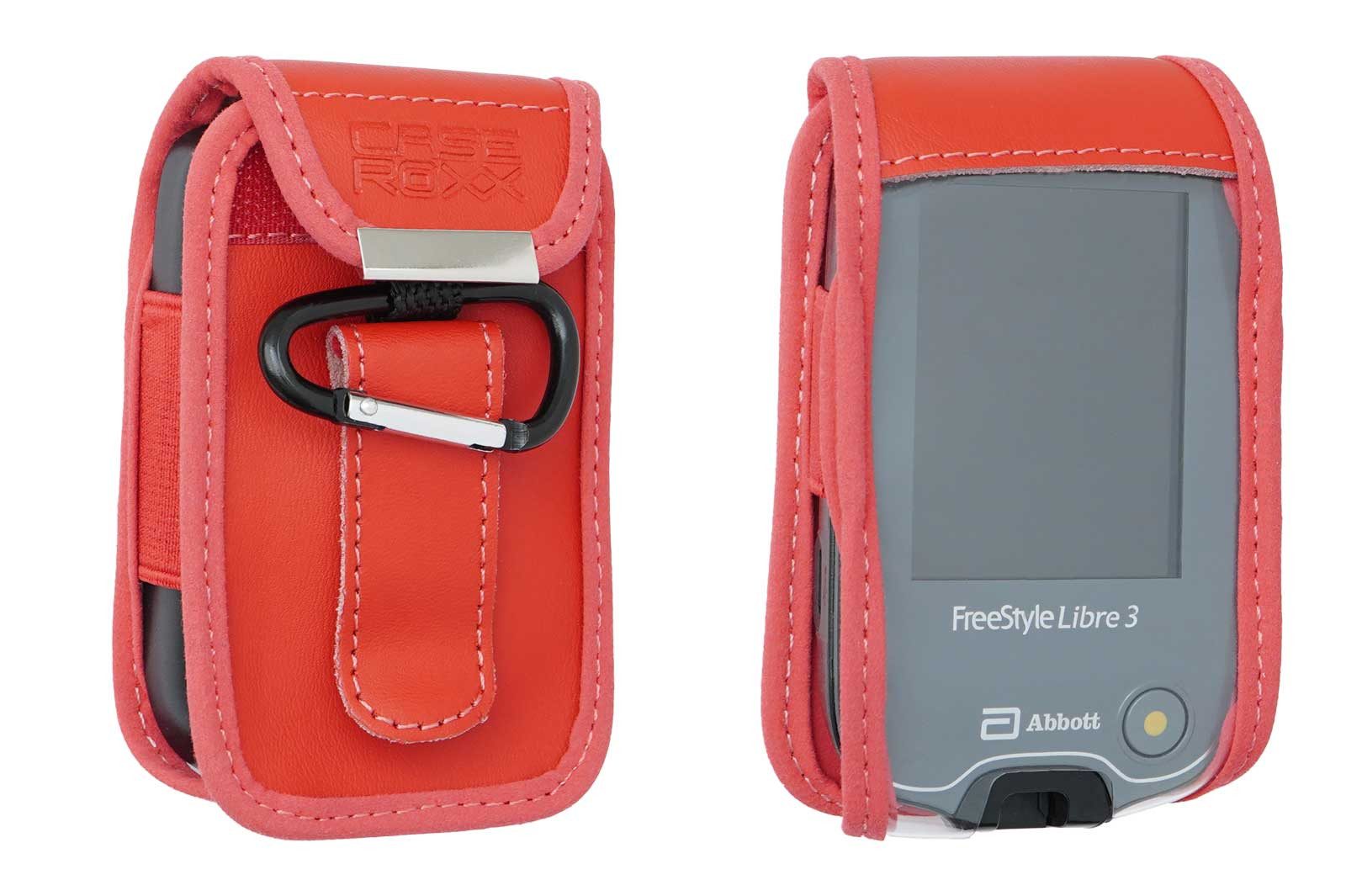 caseroxx Blutzuckermessgerät Schutztasche für Freestyle Libre 1 / 2 / 3 / 14 Day, mit Gürtelclip