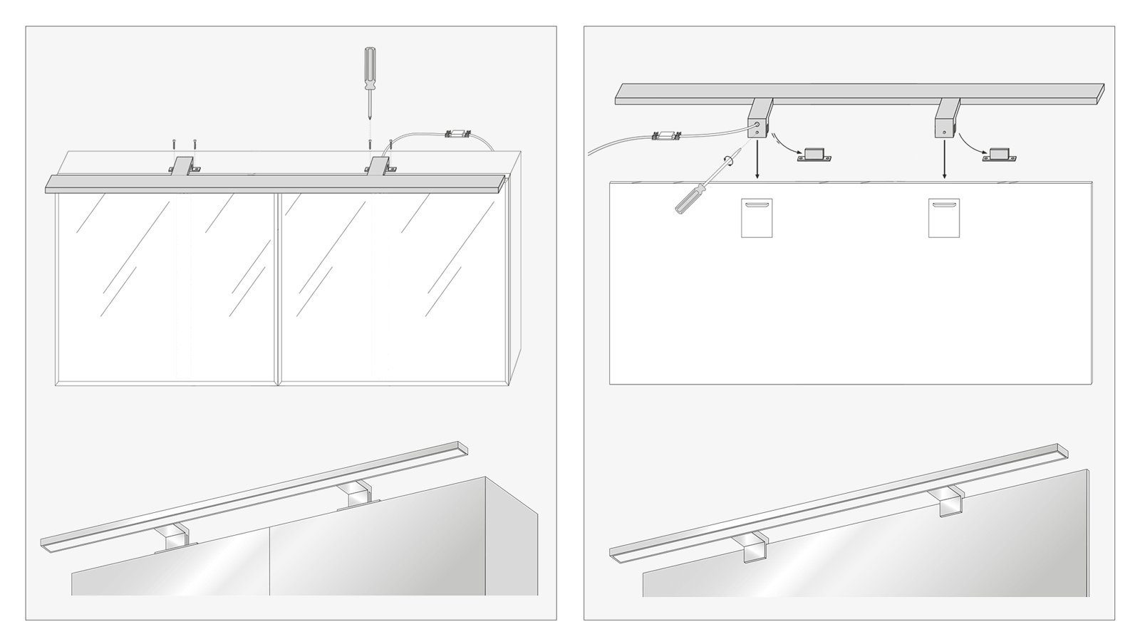 SEBSON Spiegelleuchte LED Spiegellampe Bad 80cm IP44 15W 1000lm 4000K 230V 800x108x39mm, LED integriert, neutralweiß, Aufbauleuchte + Klemmleuchte, 110° Abstrah – Bild 5 von 5