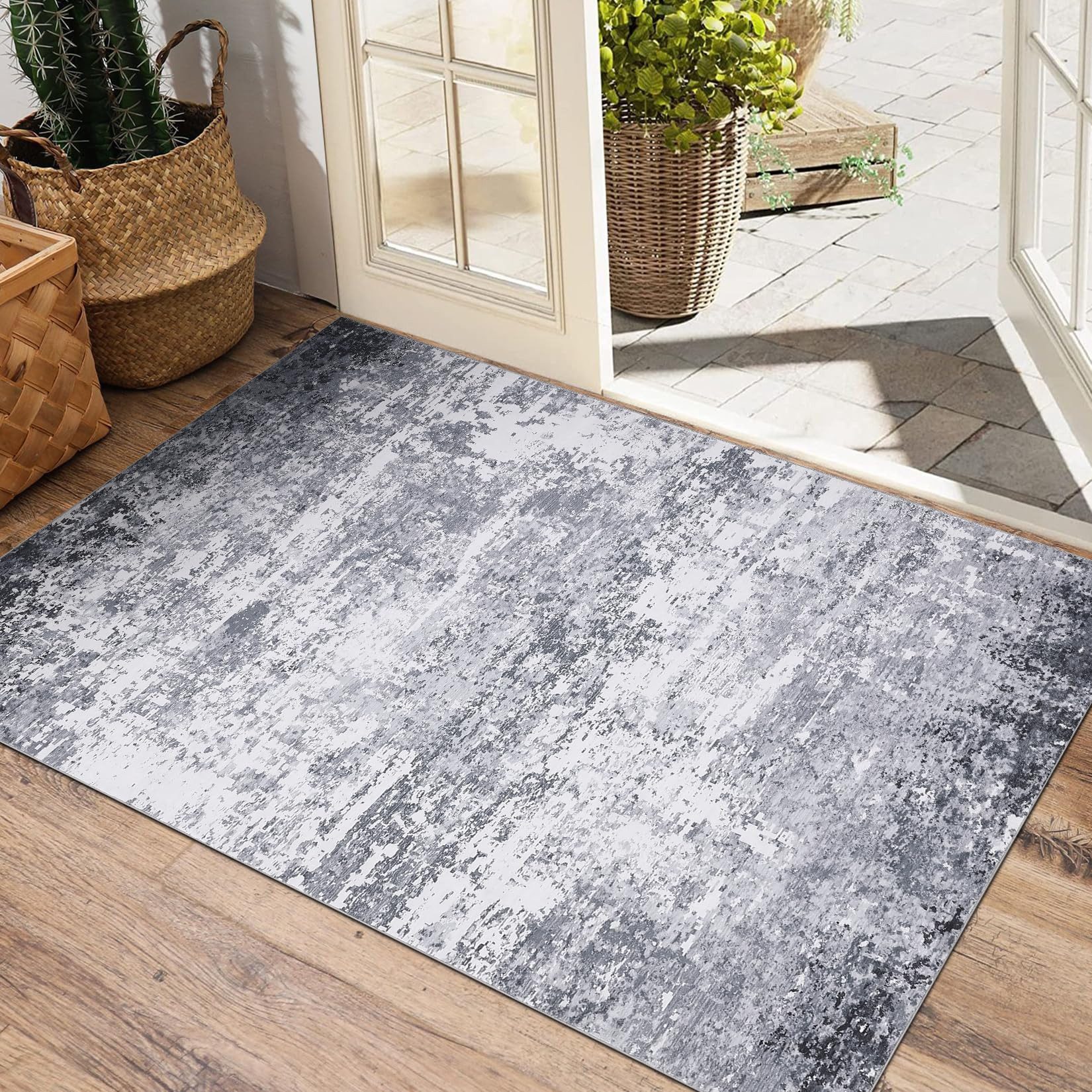 GarveeMore Teppich Abstraktes Muster, rechteckig, Höhe: 5 mm, Perfekt für reduzierte, aber designorientierte Wohnkonzepte