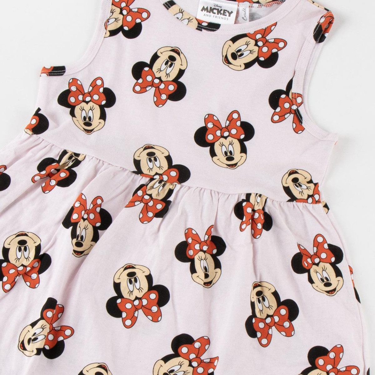 Disney Minnie Mouse Sommerkleid Kinder Jersey Kleid Baumwolle Single Jersey (Packung, Einteilig)