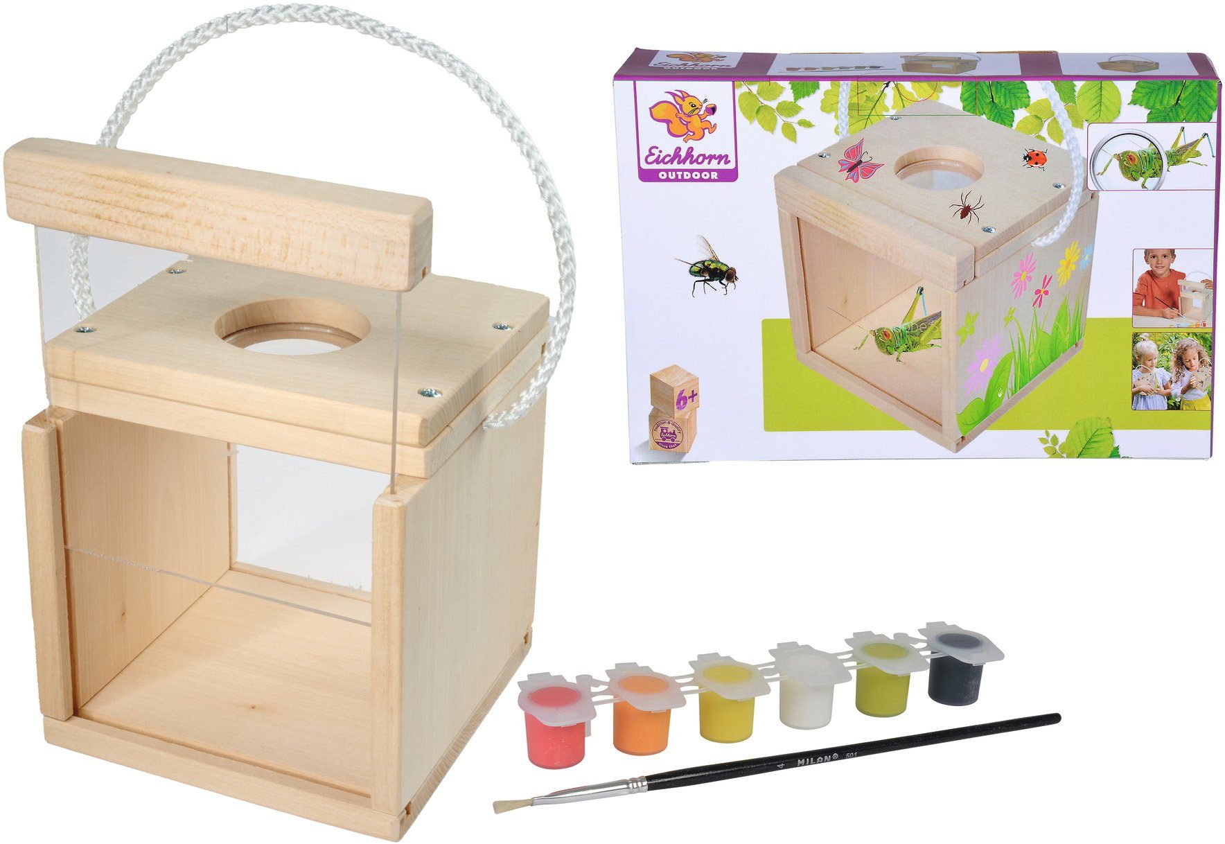 Eichhorn Kreativset Holzspielzeug, Outdoor Insekten Beobachtung, Zum Zusammenbauen und Bemalen; Made in Europe