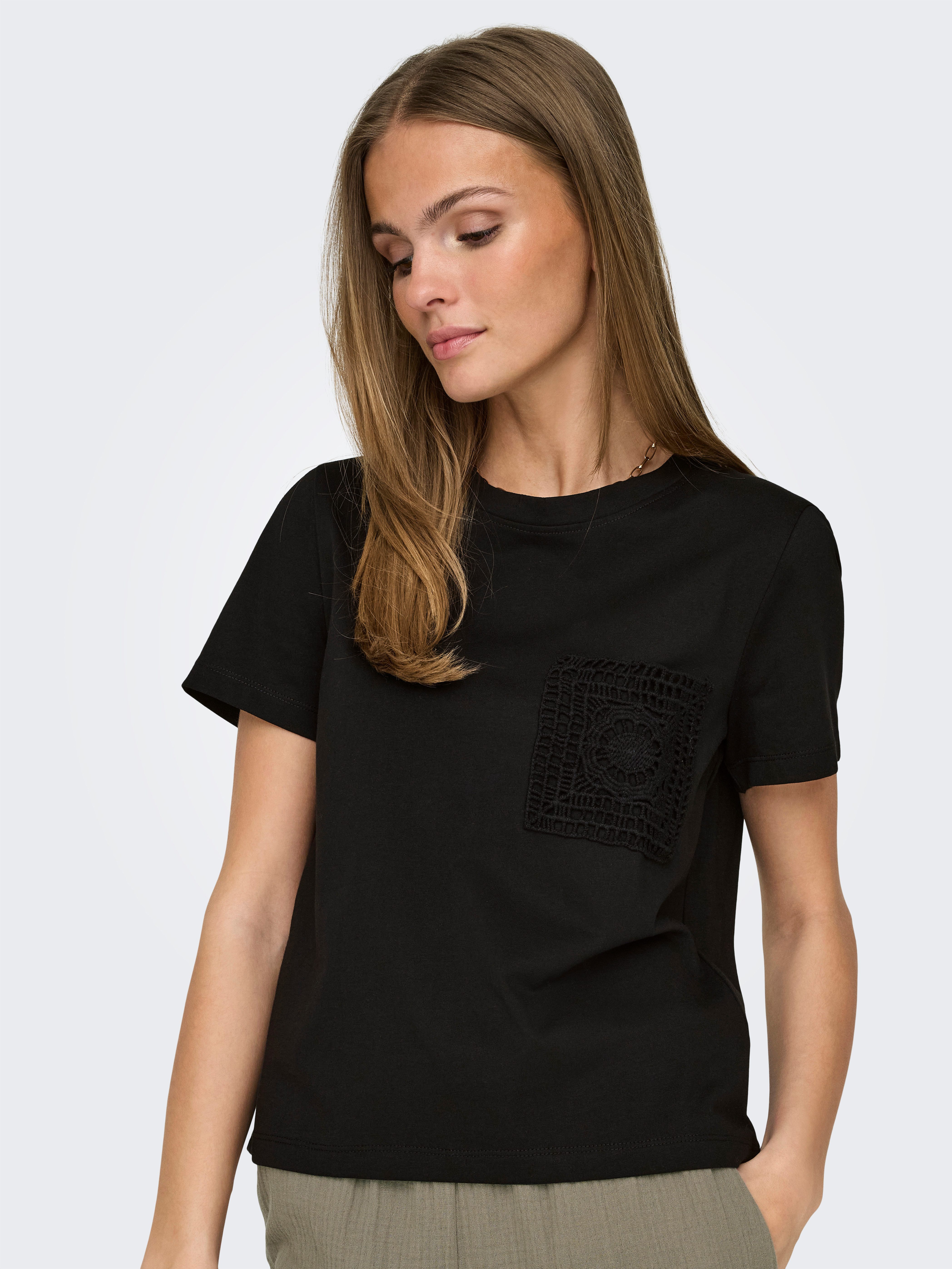 JDY Kurzarmshirt JDYSELMA S/S CROCHET POCKET TOP JRS NOOS günstig online kaufen
