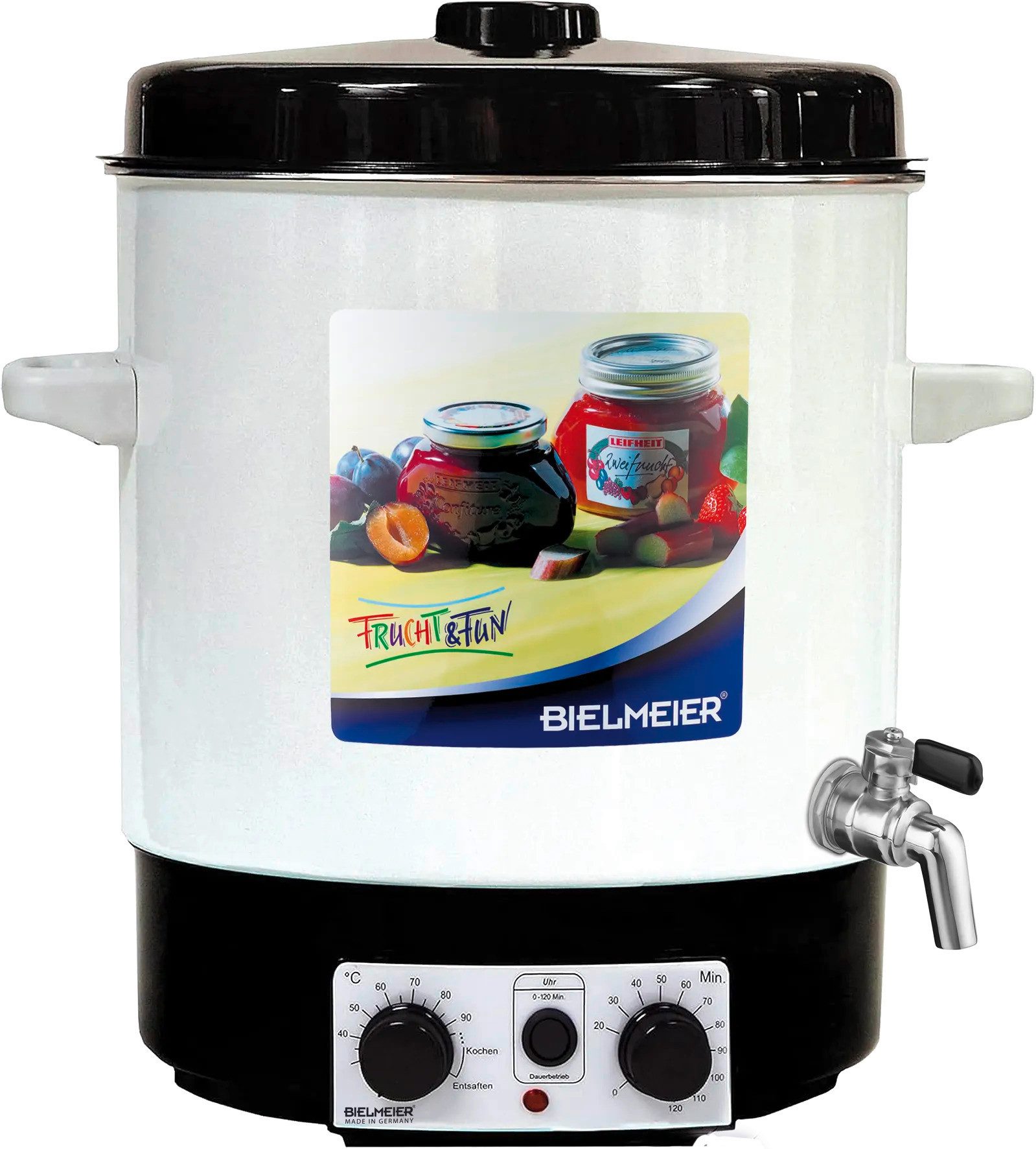 Bielmeier Einkochautomat einwecken einkochen Emaille 29 Liter, 2000 W, Zeituhr Timer Auslaufhahn Edelstahl 3/8" BHG 685.2 (B685260)