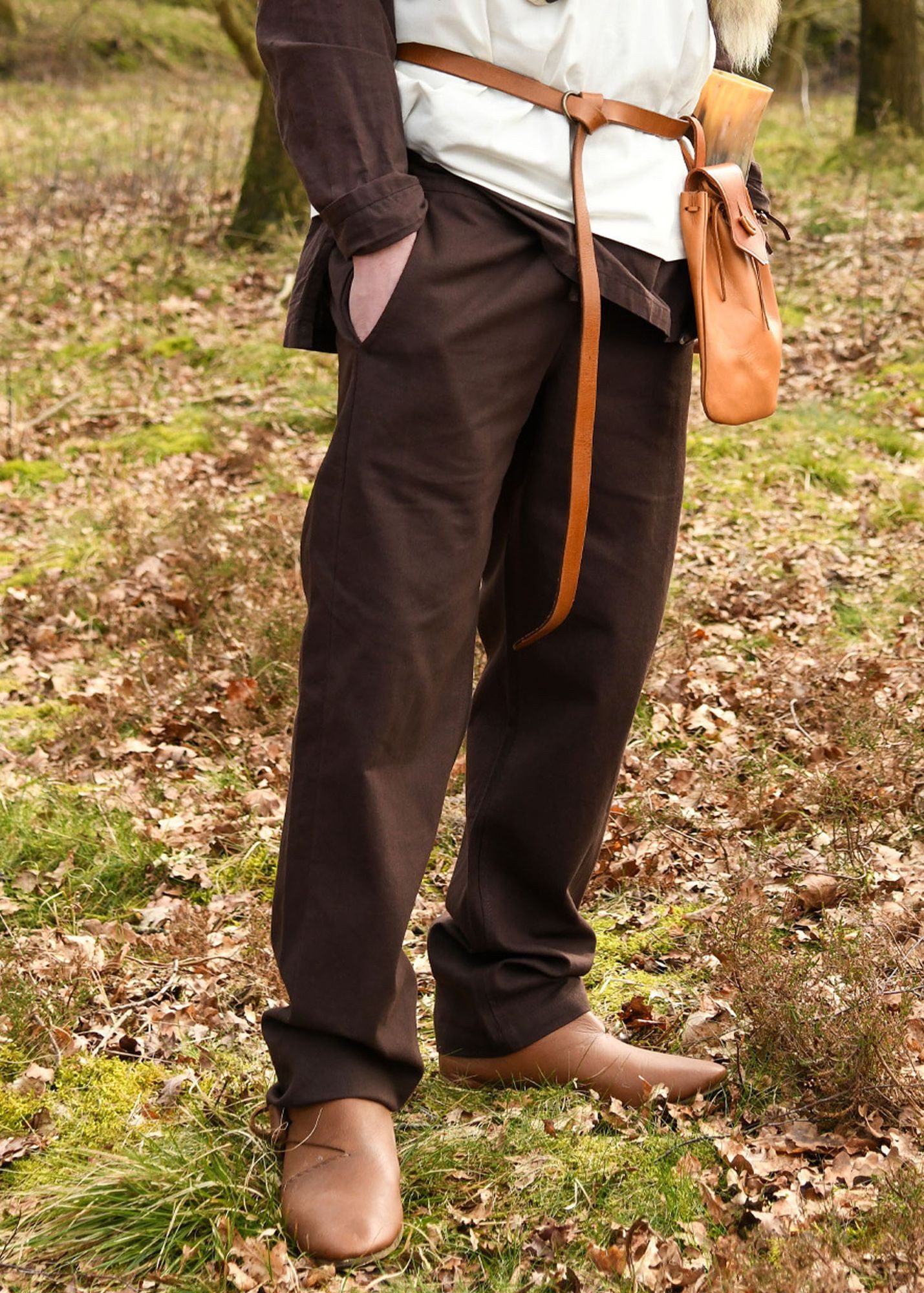 Kostüm Einfache Mittelalter-Hose Hagen, braun, Gr. XXL