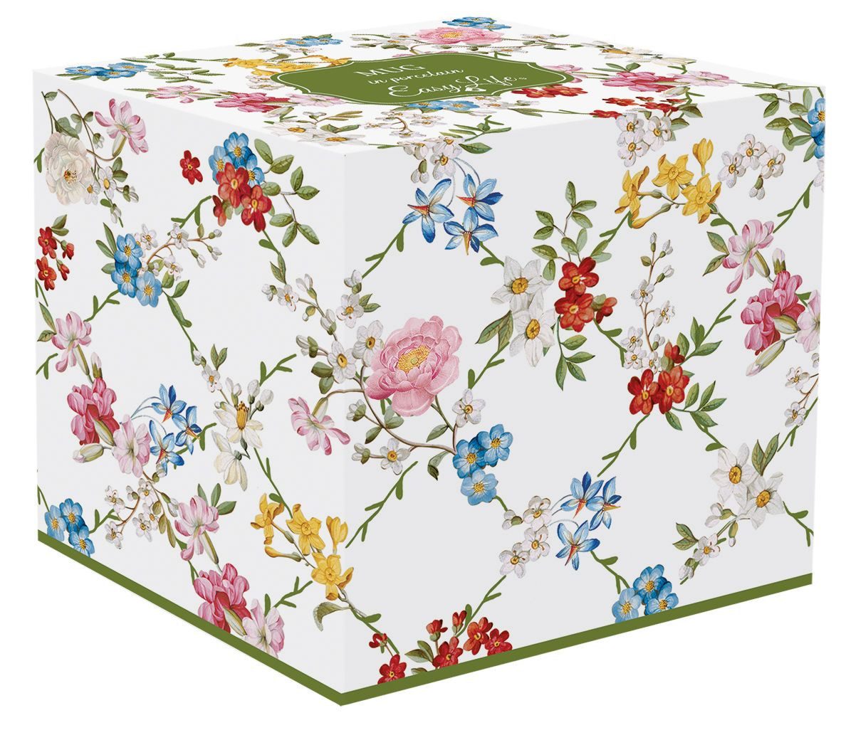 EasyLife Tasse Garden Dreams, Porzellan, Spülmaschinengeeignet, Mehrfarbig, Blumenranken, H: 10cm