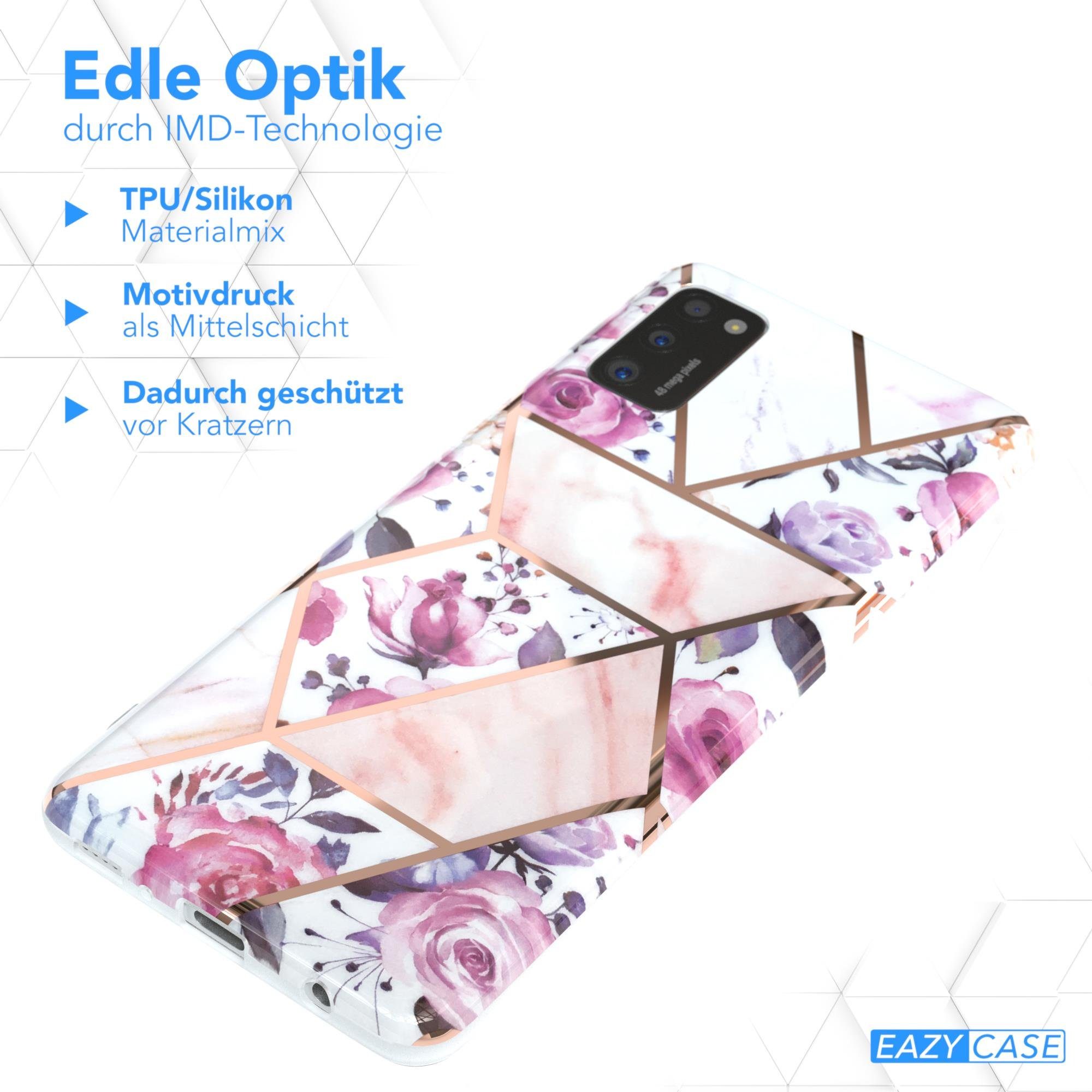EAZY CASE Handyhülle IMD Motiv Cover für Samsung Galaxy A41 6,1 Zoll, Silikonhülle stoßfest Silicon Back Cover Motivhülle Tasche Rosé Gold