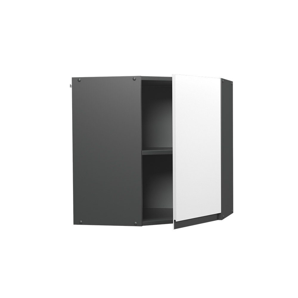 Vicco Eckhängeschrank R-Line, Weiß/Anthrazit, 57 cm J-Shape (1-St)
