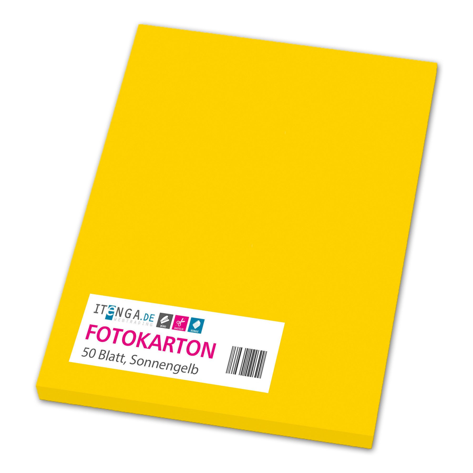 itenga Bastelkartonpapier itenga Fotokarton A4 SONNENGELB 50 Blatt 300 g/qm