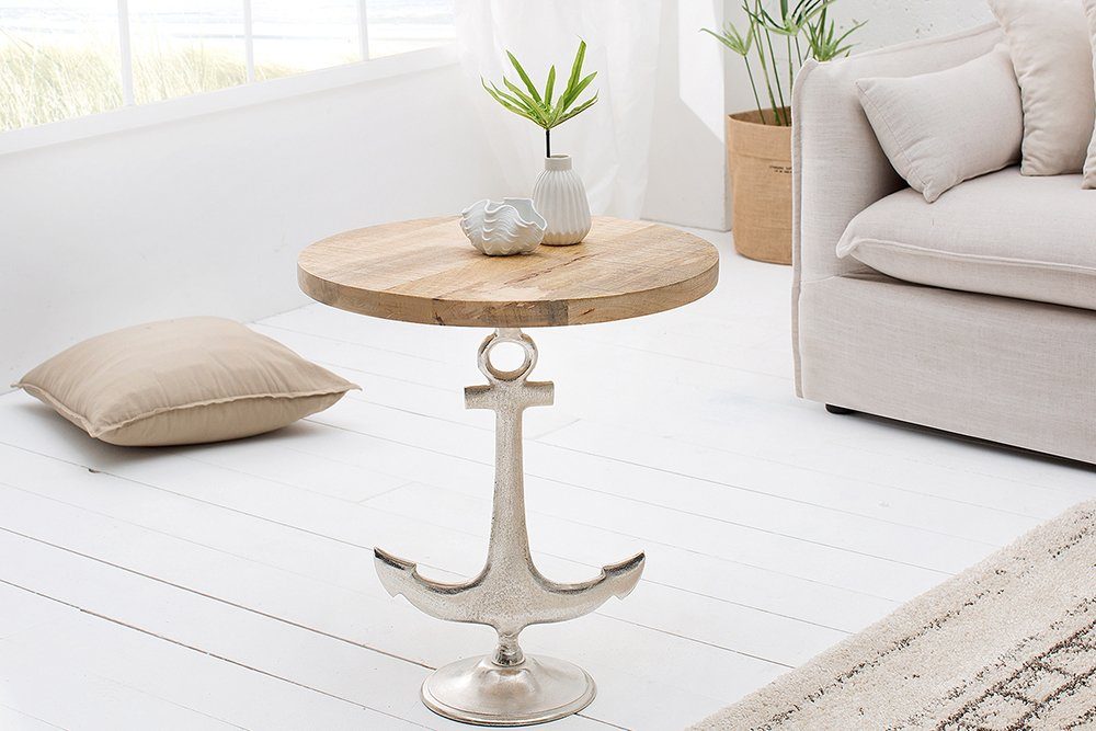 riess-ambiente Beistelltisch SEVEN SEAS 50cm natur / silber, Schlafzimmer · günstig online kaufen