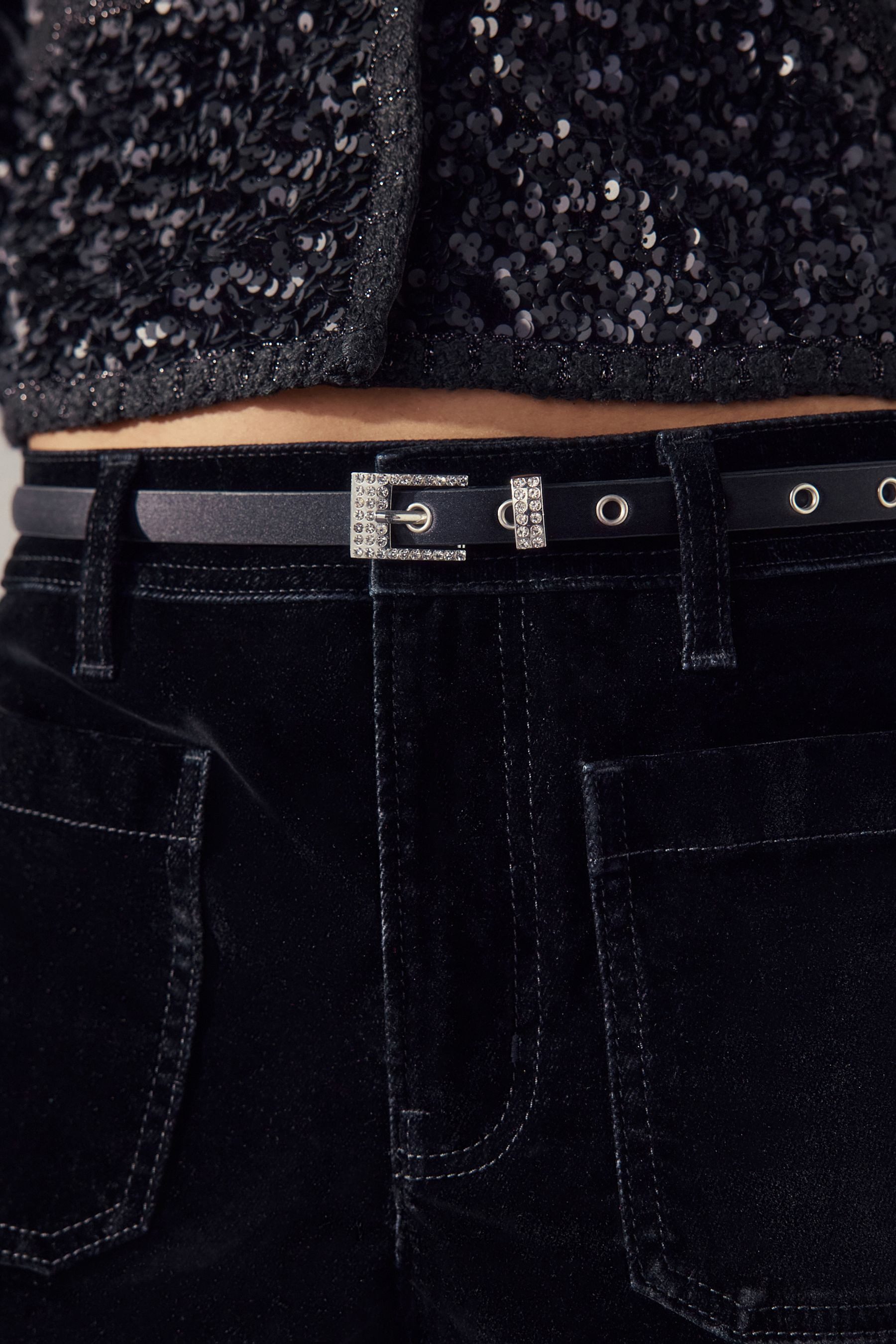 Next Gürtelriemen Skinny Fit Satingürtel mit Strassschnalle (1-St) – Bild 5 von 5