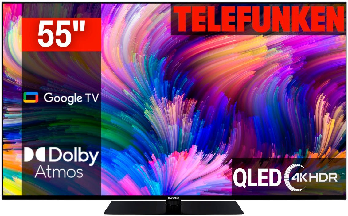 Telefunken D55Q700M6CW QLED-Fernseher (139 cm/55 Zoll, 4K Ultra HD, Google TV, Smart-TV) schwarz ! RABATT: 47.21% Telefunken D55Q700M6CW QLED-Fernseher (139 cm/55 Zoll, 4K Ultra HD, Google TV, Smart-TV) schwarz ! RABATT: 47.21%
