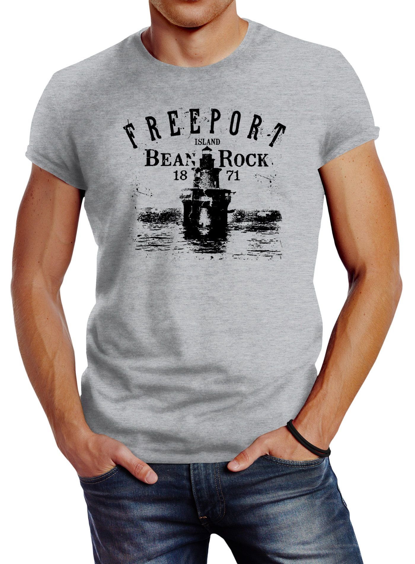 Neverless Print-Shirt Herren T-Shirt Retro Print günstig online kaufen