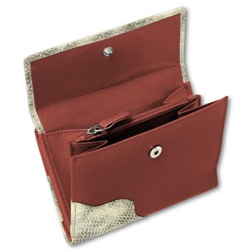 DrachenLeder Geldbörse DrachenLeder Geldbörse Brieftasche rot (Portemonnaie, Portemonnaie), Damen, Jugend Portemonnaie Echtleder Größe ca. 10cm, rot, grau, Schlan