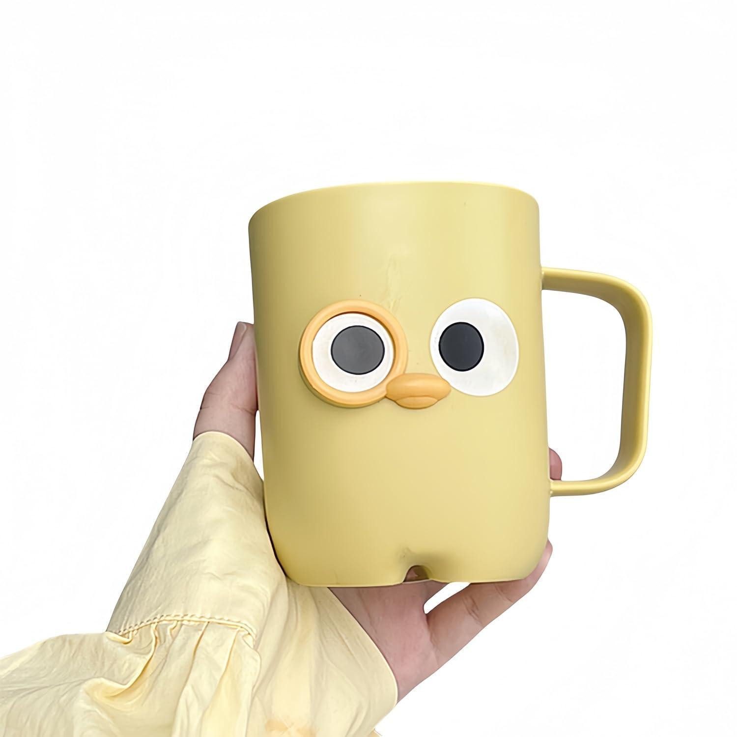 LuxusKollektion Zahnputzbecher Zahnbecher Cartoon Augen Gelb 470ml