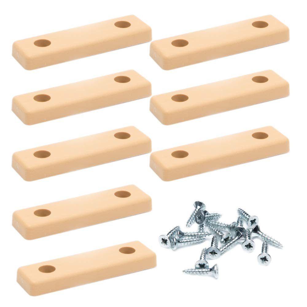 sossai® Möbelfuß Möbelgleiter in Beige mit Schrauben, (8-St), 50x14x5mm