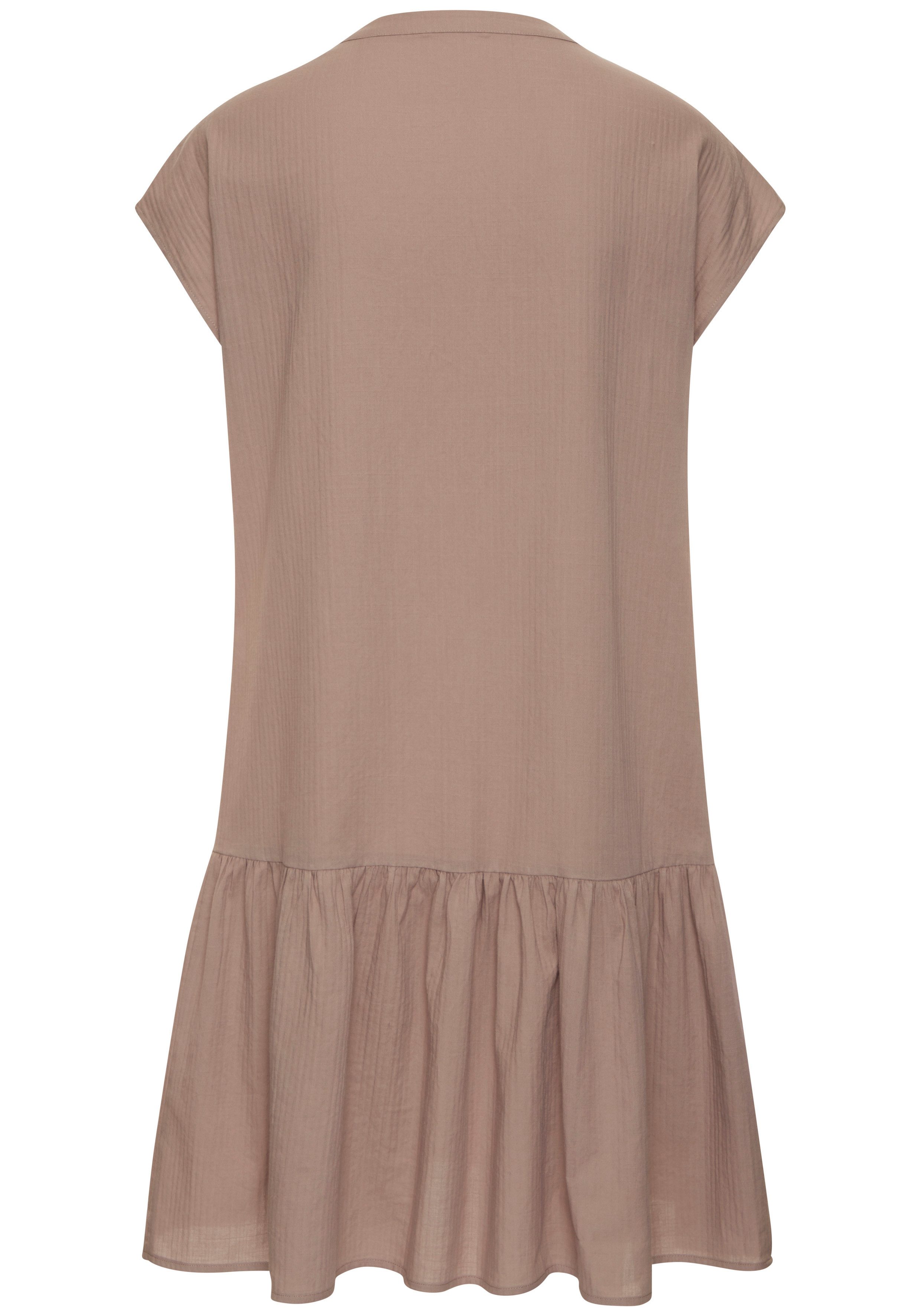 Vivance Blusenkleid aus strukturierter Ware mit Volant lockeres Tunikakleid, Sommerkleid, Strandkleid, Basic