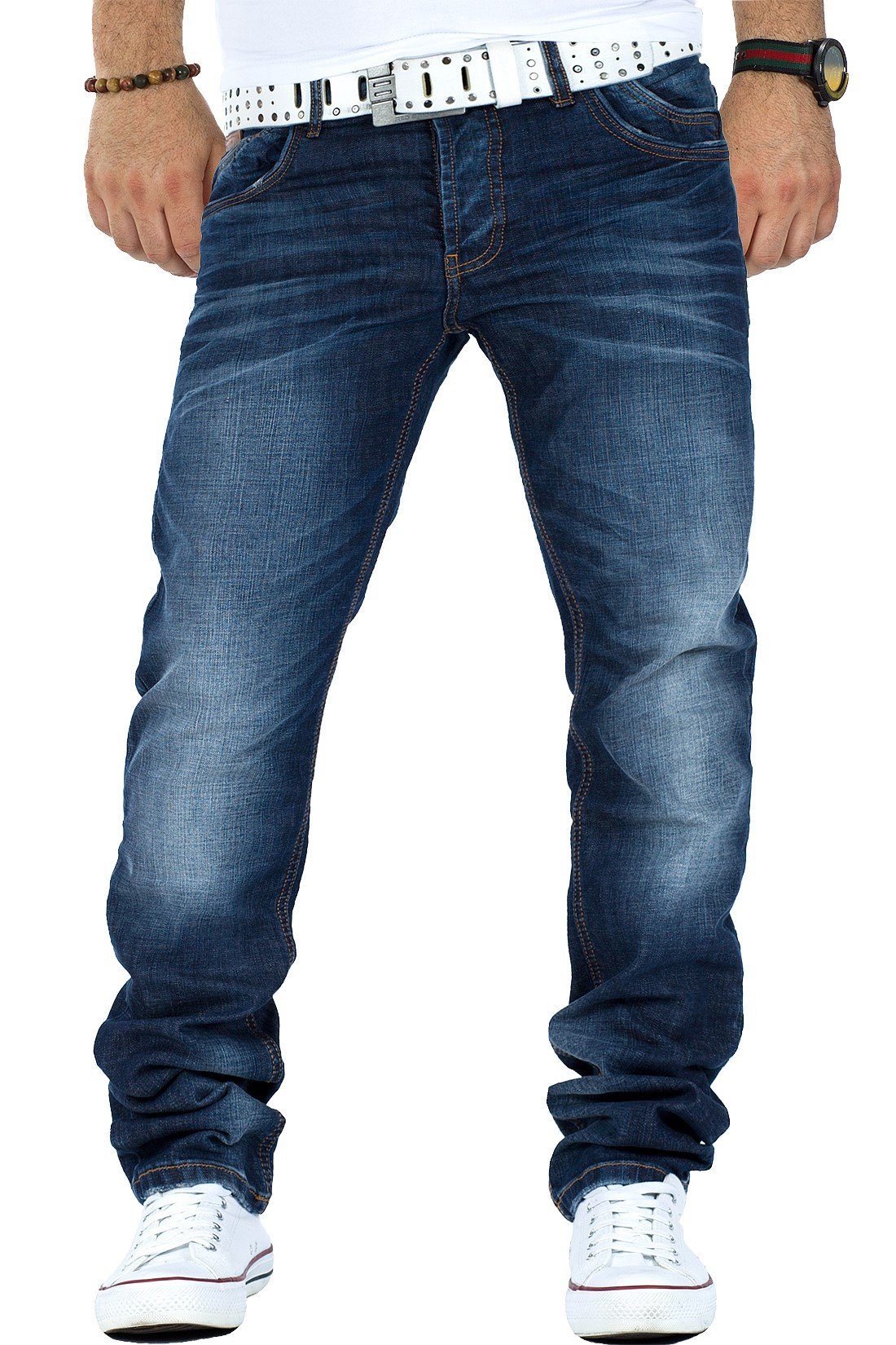Cipo & Baxx 5-Pocket-Jeans Hose BA-CD186A mit lässiger Stonewashed Waschung
