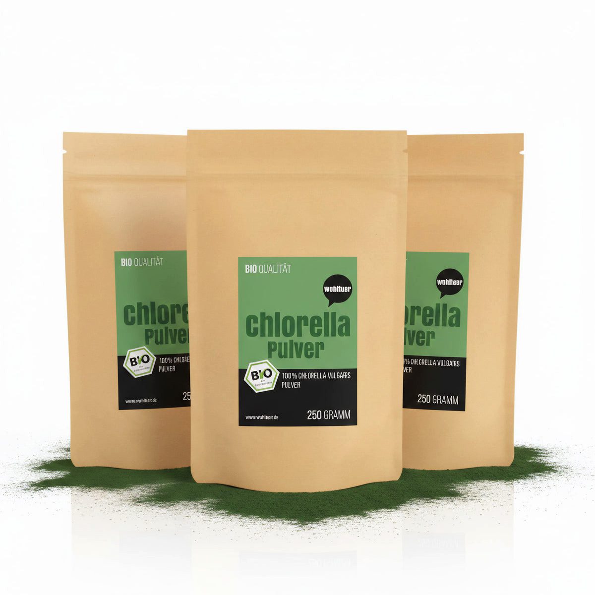WOH Wohltuer Bio Chlorella Algen Pulver Pulver, 1 er 250 g