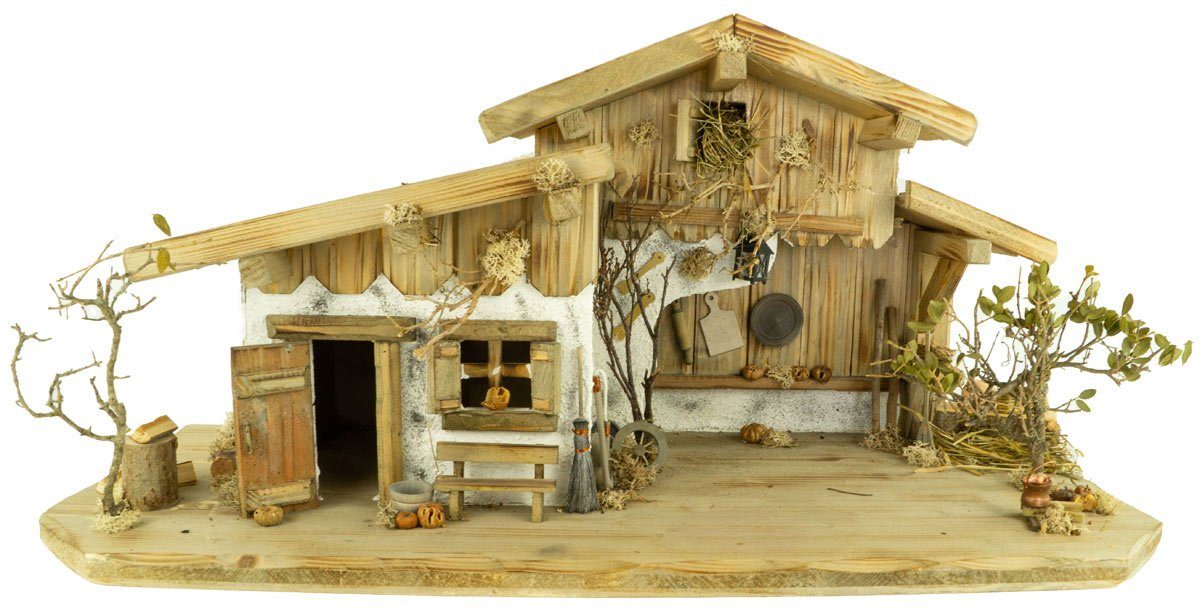 Krippenursel Krippe Weihnachtskrippe Engelthal inkl. 12-tlg. Figurensatz K 001, Handbemalte Figuren,handgearbeitete Krippe