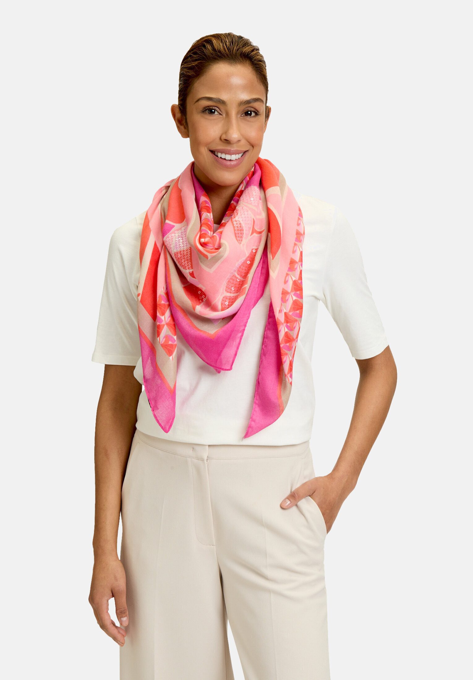 Betty Barclay Modetuch Damen mit Aufdruck, Pailletten
