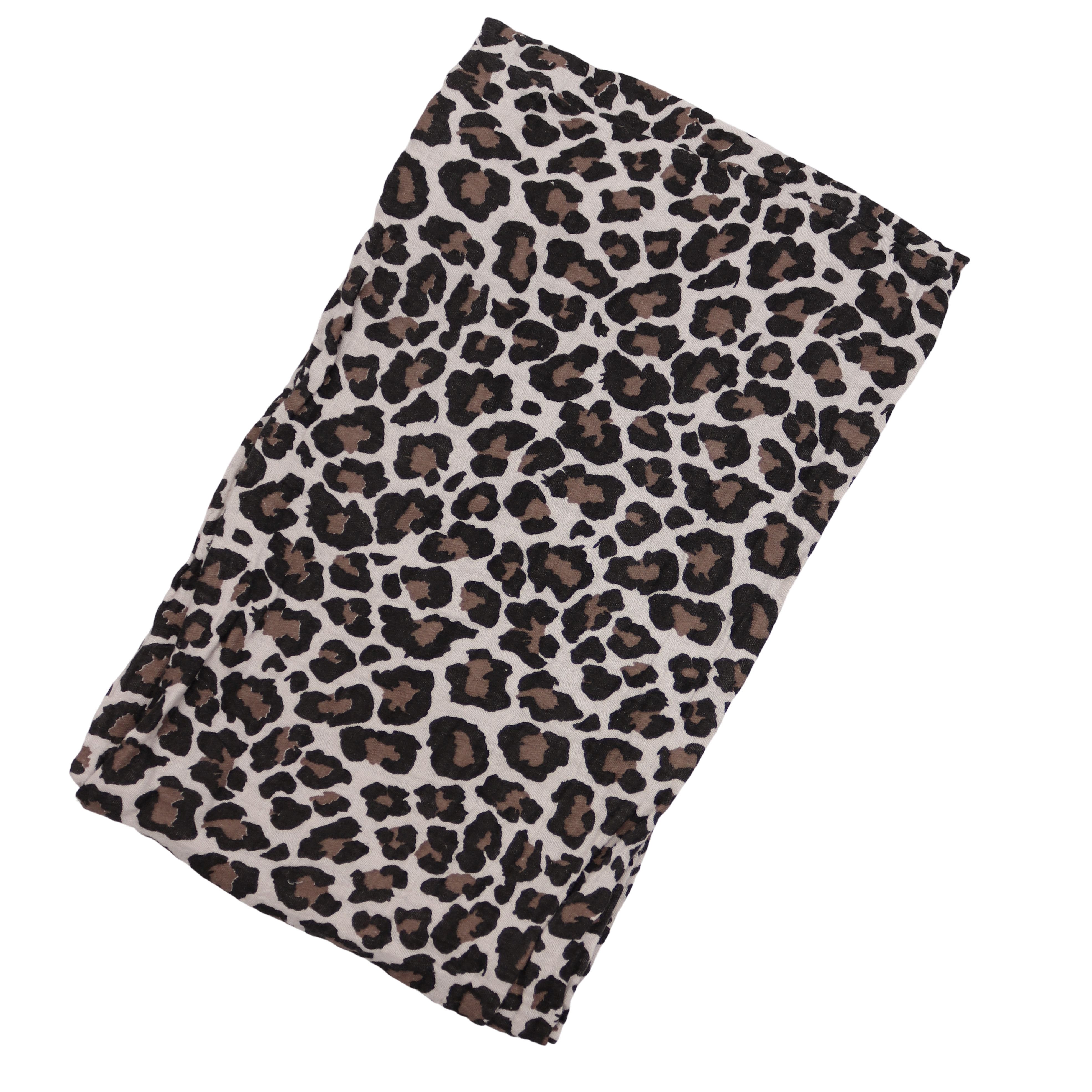 MIRROSI Loop Damen Schal aus Musellin, Made in Italy 70x20cm, Leo, Schlauchschal, (Zweimal um den Hals wickelbar, ca.70x20cm), Damen Halstuch ideal für Frühling, Sommer oder Herbst