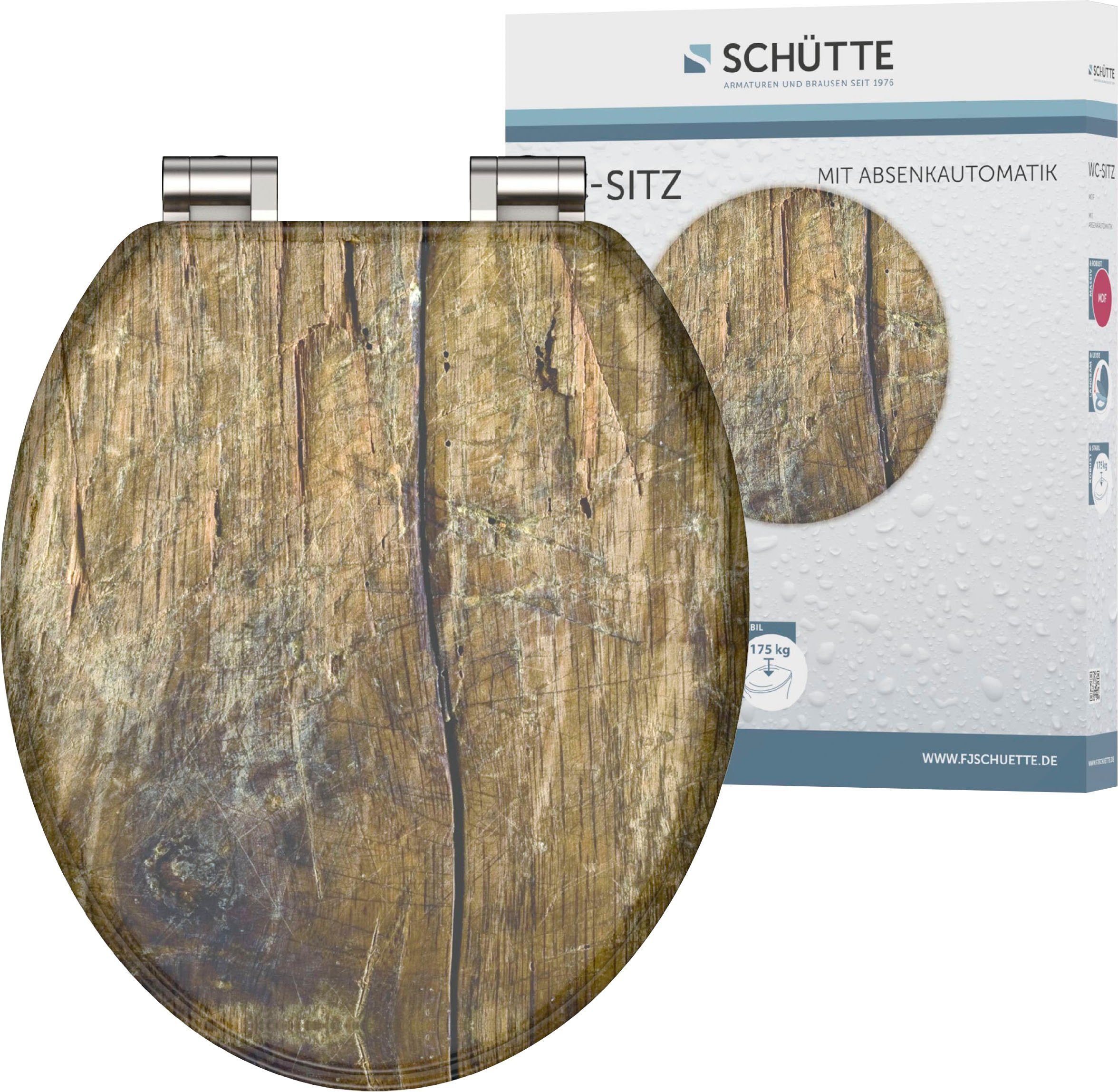 Schütte WC-Sitz Solid Wood, mit Absenkautomatik und Holzkern, MDF