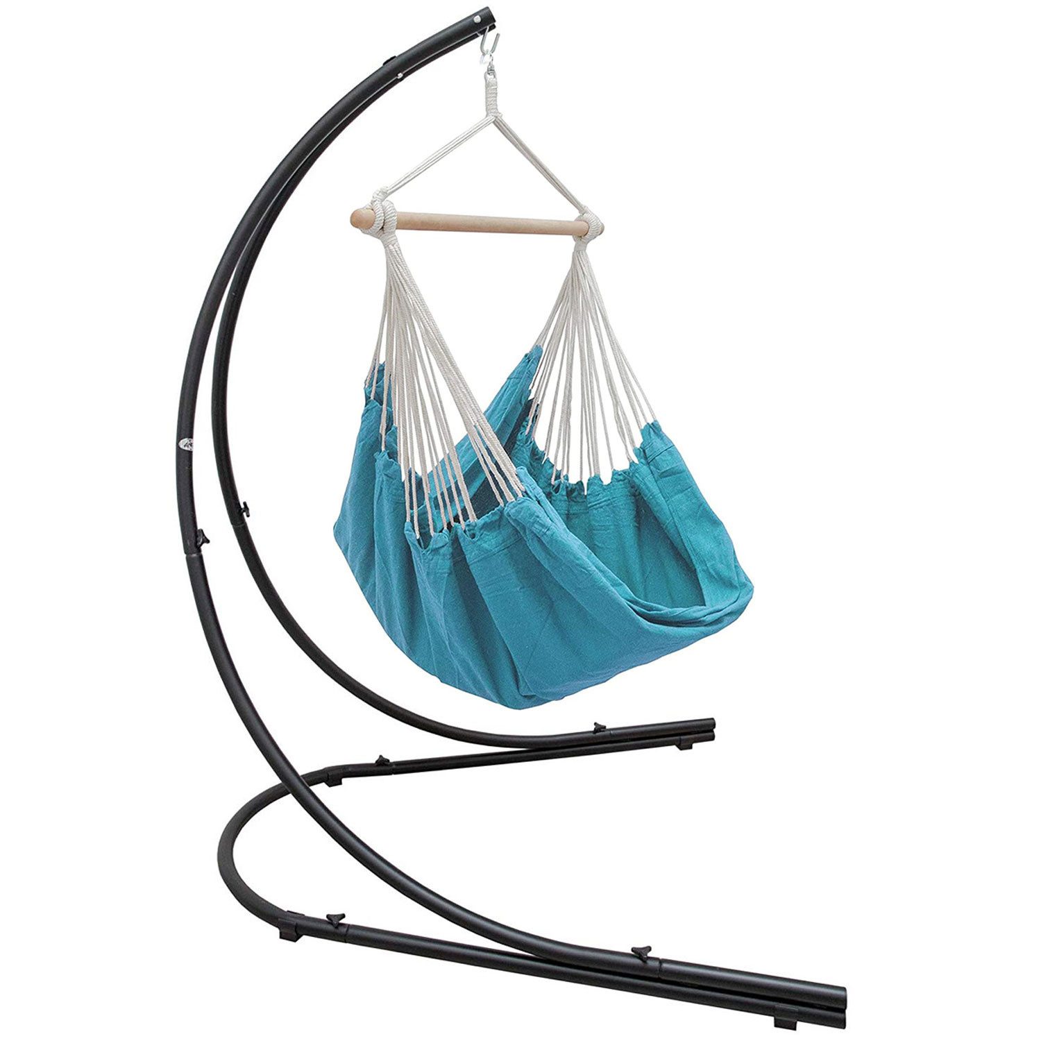AMANKA Hängestuhl Hängestuhlgestell HSG-153 mit Hängestuhl HMG-40, 185 x 130 cm Hängesitz für Kinder und Erwachsene - 360° Relaxsessel