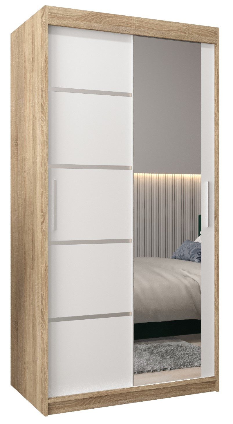 ABIKS MÖBEL Schwebetürenschrank Verona 2 Schlafzimmerschrank, mit Spiegel, Kleiderstange und Regalen