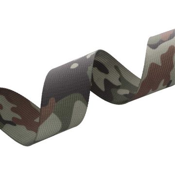 maDDma 50m Gurtband im Tarnmuster Design Rollladengurt, dark camouflage