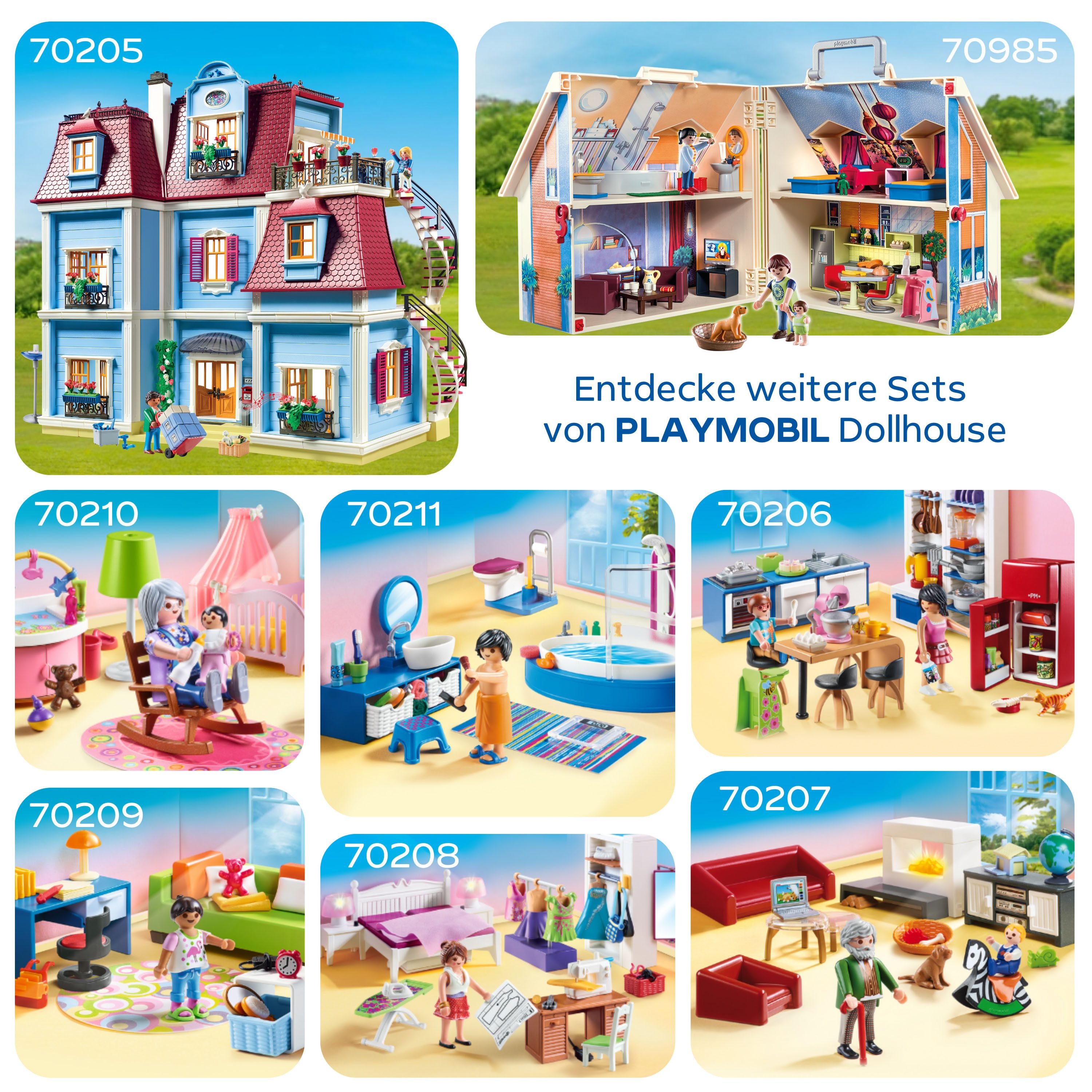 Playmobil® Mein Großes Puppenhaus (70205), Dollhouse Konstruktions-Spielset, (592 St), Made in Germany – Bild 5 von 5