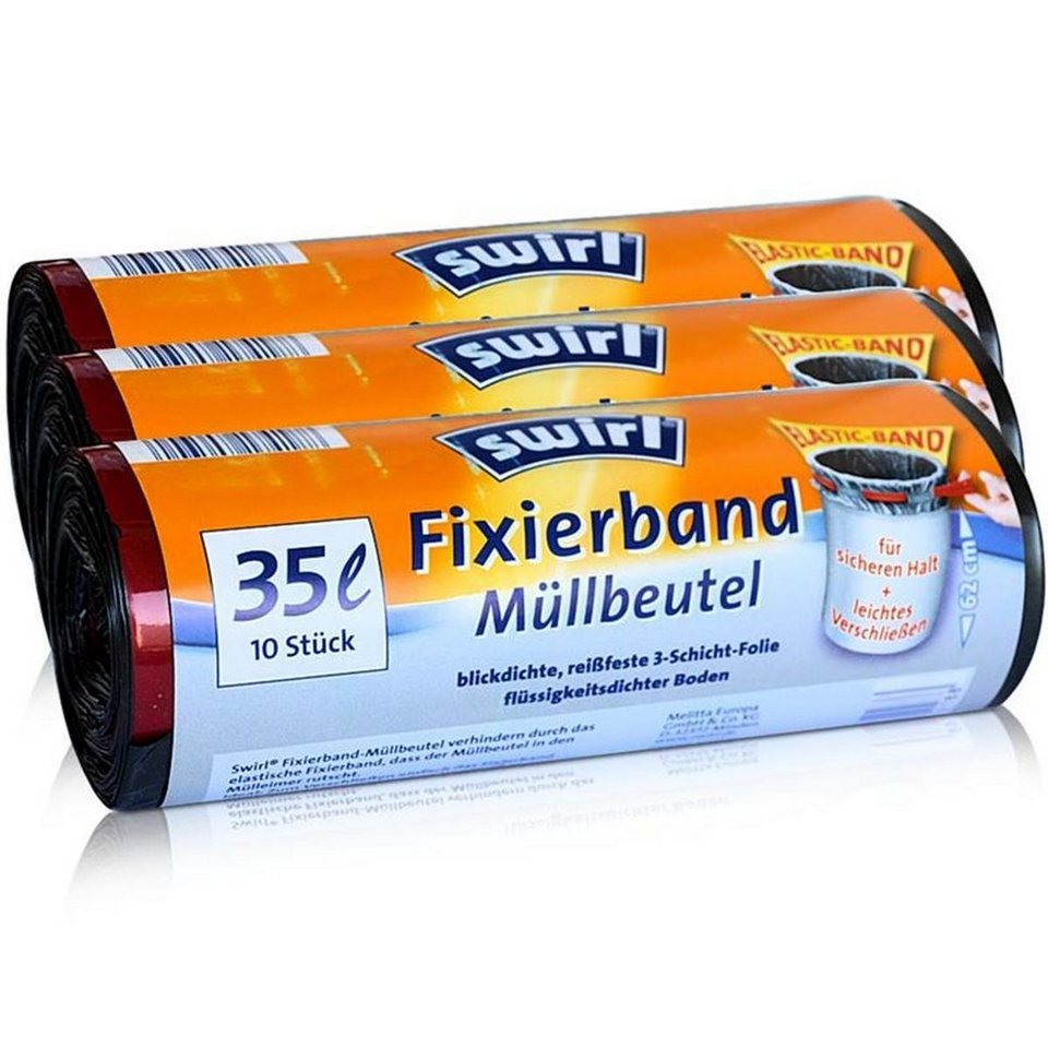 Swirl Müllbeutel 3x Swirl Fixierband Müllbeutel 35L (10 stk./Rolle ...
