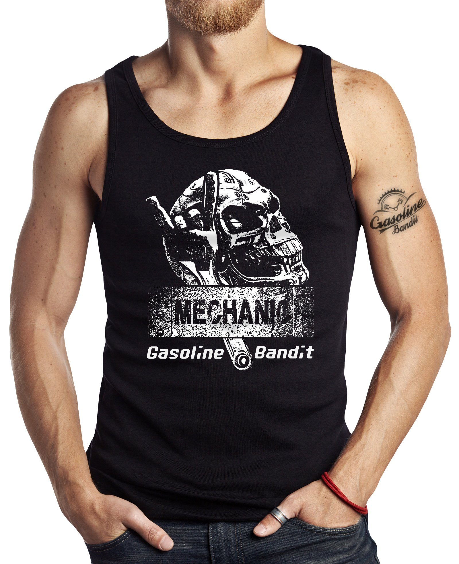 Tanktop für Hot Rod Biker, Racer, Motorrad Fans: Gasoline Mechanic