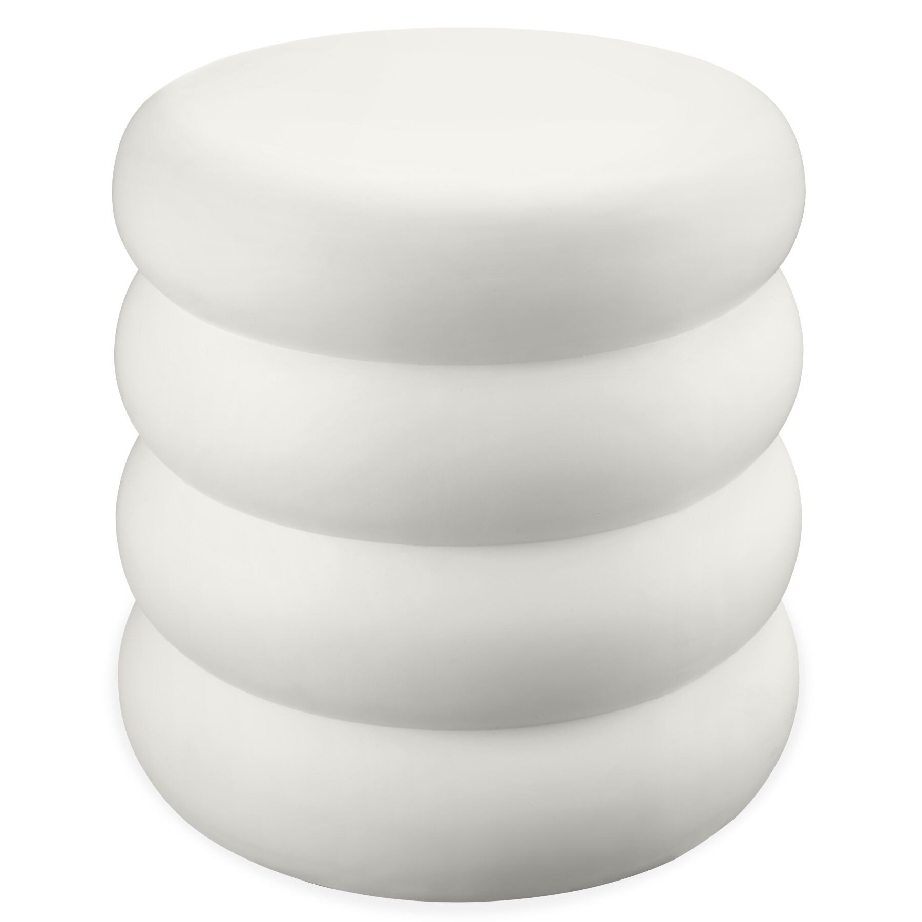 tectake Beistelltisch Runder Ablagetisch wetterfest Magnesiumoxid Chubby-Design mattes (Couch Beistelltisch Adina, 1-St., in Creme), Belastbarkeit 25 kg, glatte Oberfläche, für indoor und outdoor
