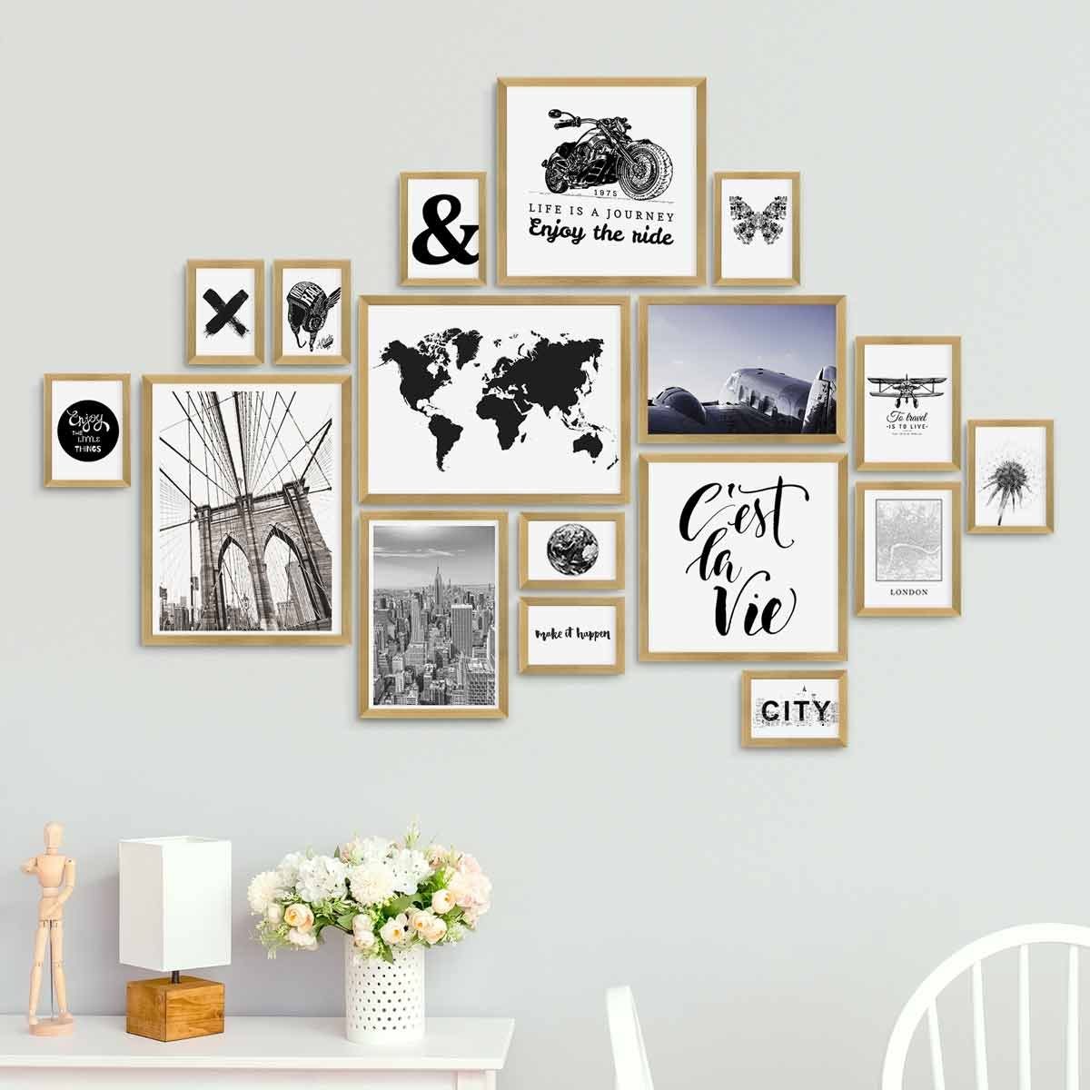 PHOTOLINI Bilderrahmen 17er Set Modern Schmal günstig online kaufen