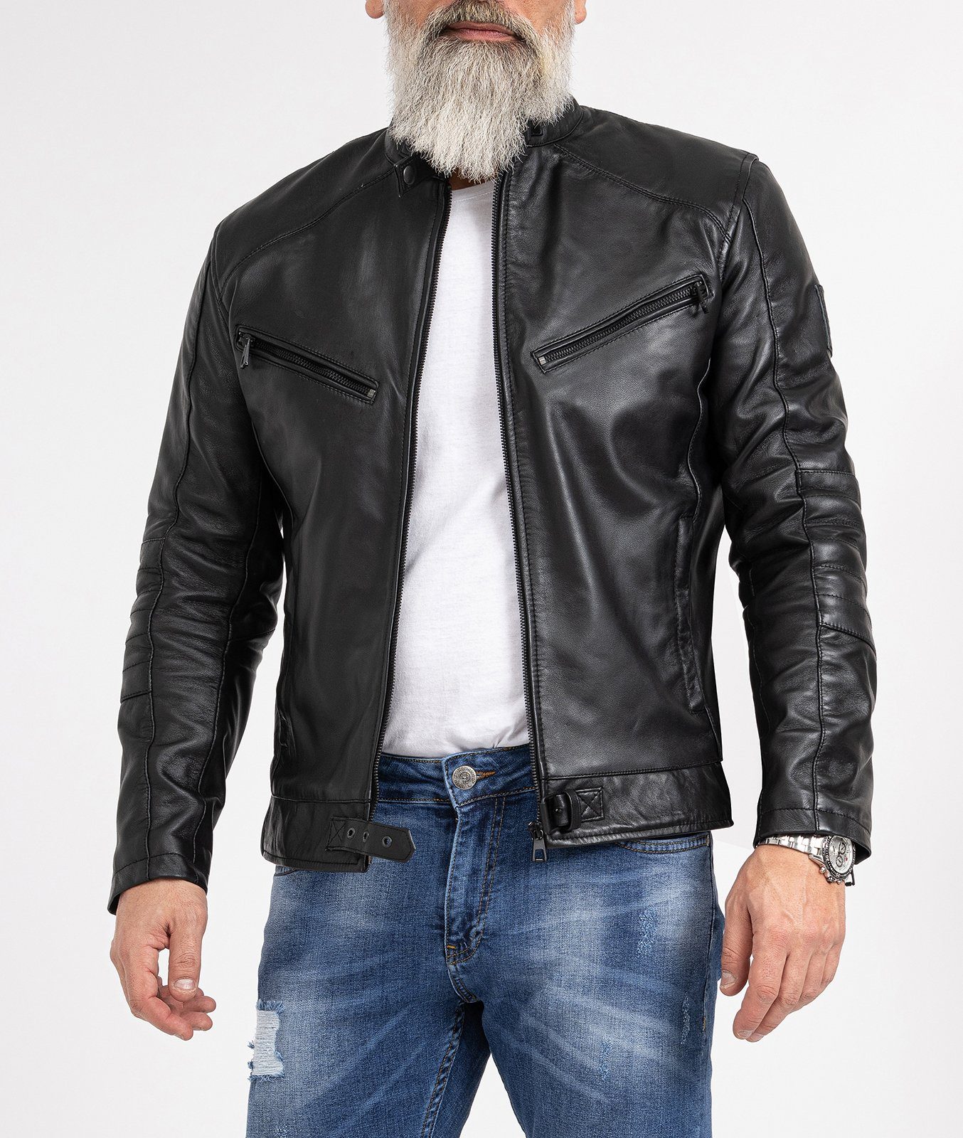 Rock Creek Lederjacke Herren Lederjacke H-256