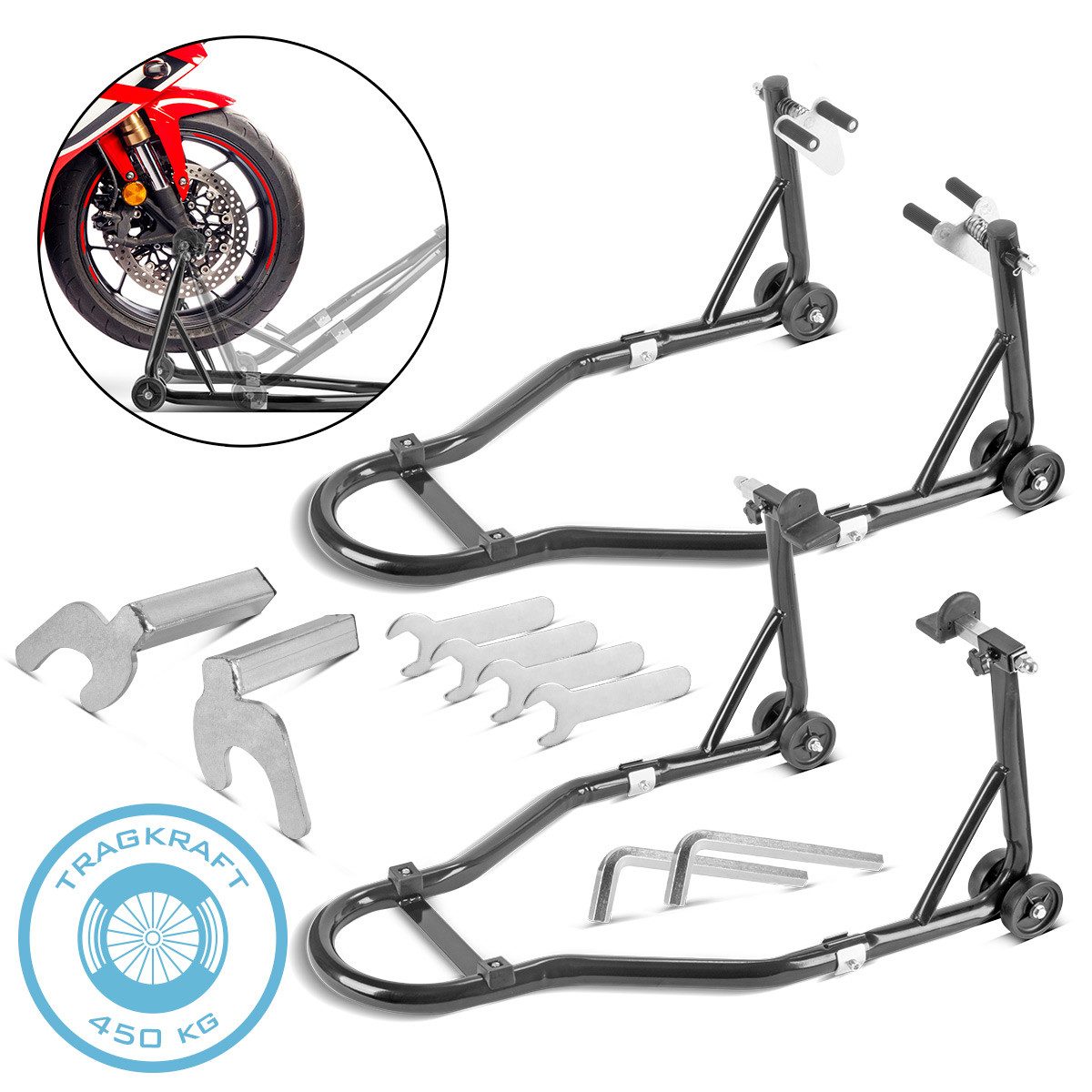 STAHLWERK Motorradheber Motorrad-Montageständer mit 450 kg Tragkraft