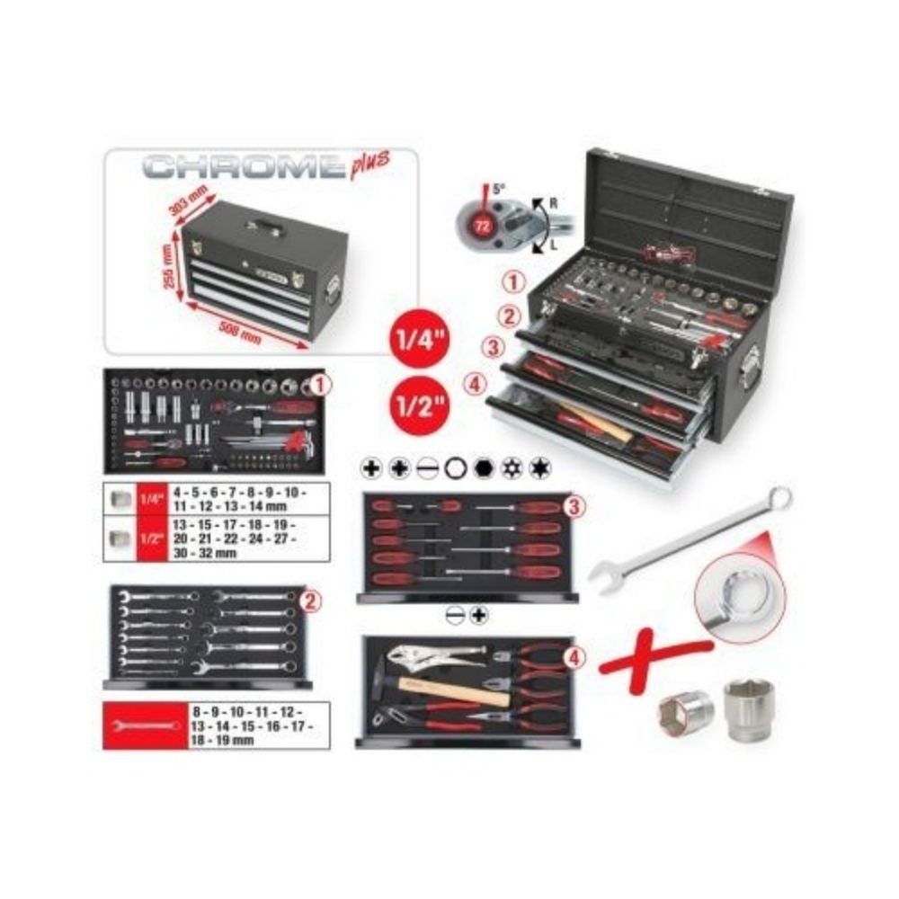 KS Tools Montagewerkzeug 1/4"+1/2" Universal-Werkzeugsatz 918.0200, 918.0200