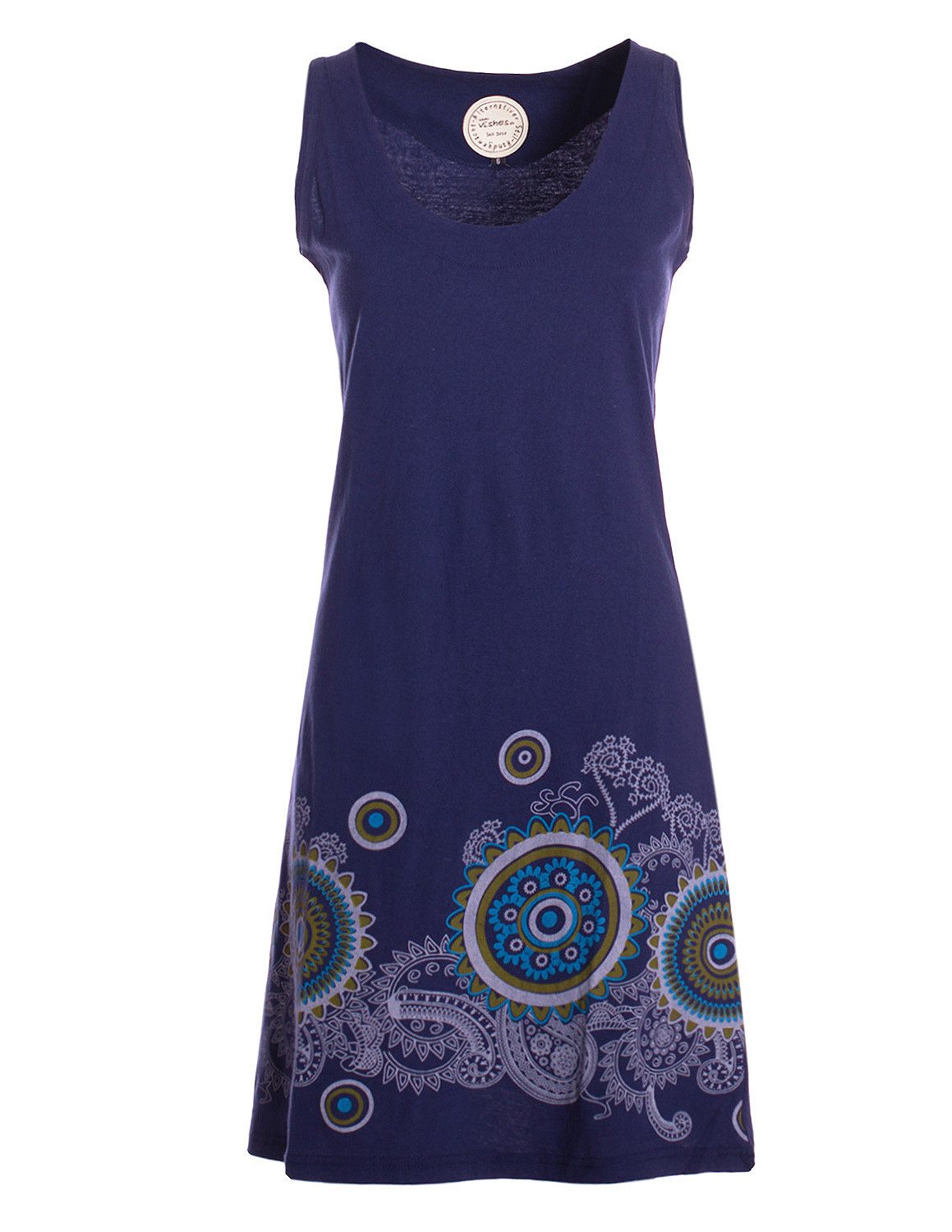 Vishes Sommerkleid Damen Hippie Mandala Print Trägerkleid Baumwolle Alternative Mode, Boho, Hippie, Ethno, Festival