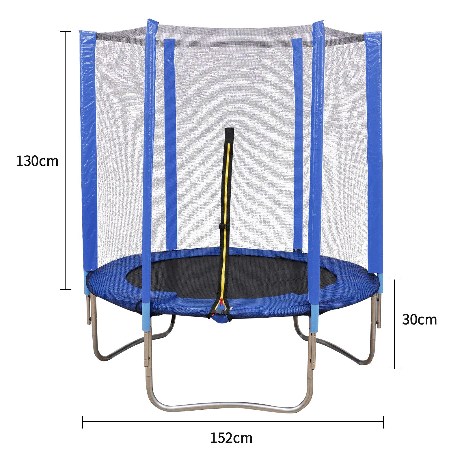 JEOBEST Gartentrampolin Outdoor Trampolin mit Sicherheitsnetz, Ø 152 cm, mit Sicherheitsnetz, Schutzpolster, belastbar bis 60 kg