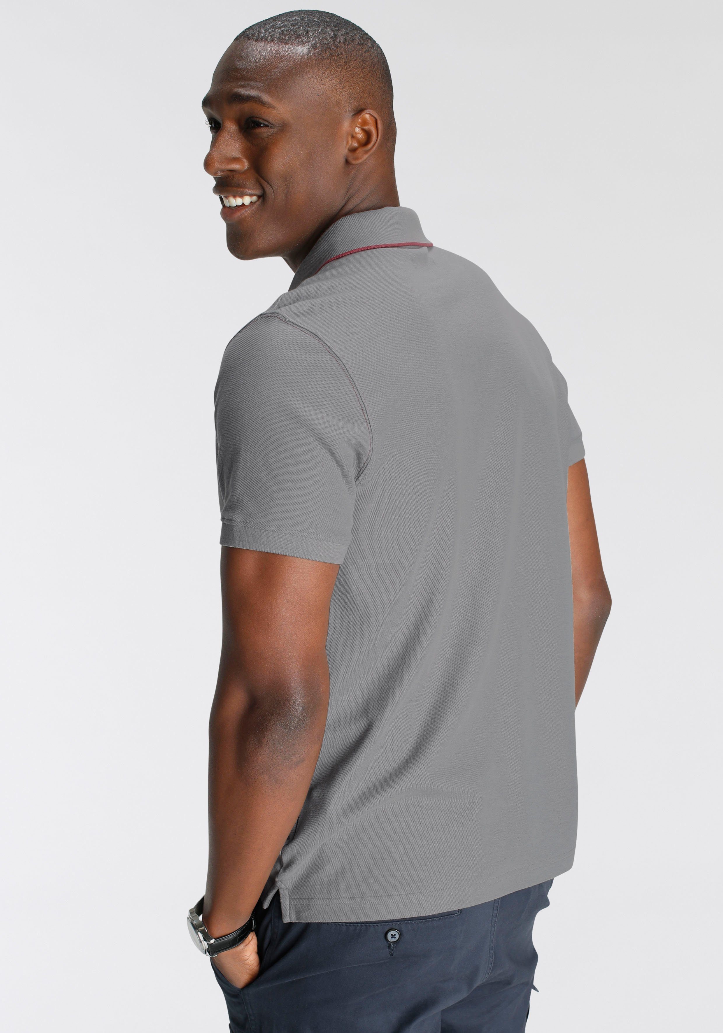 DELMAO Poloshirt Kurzarm, mit Rippbündchen, Polokragen